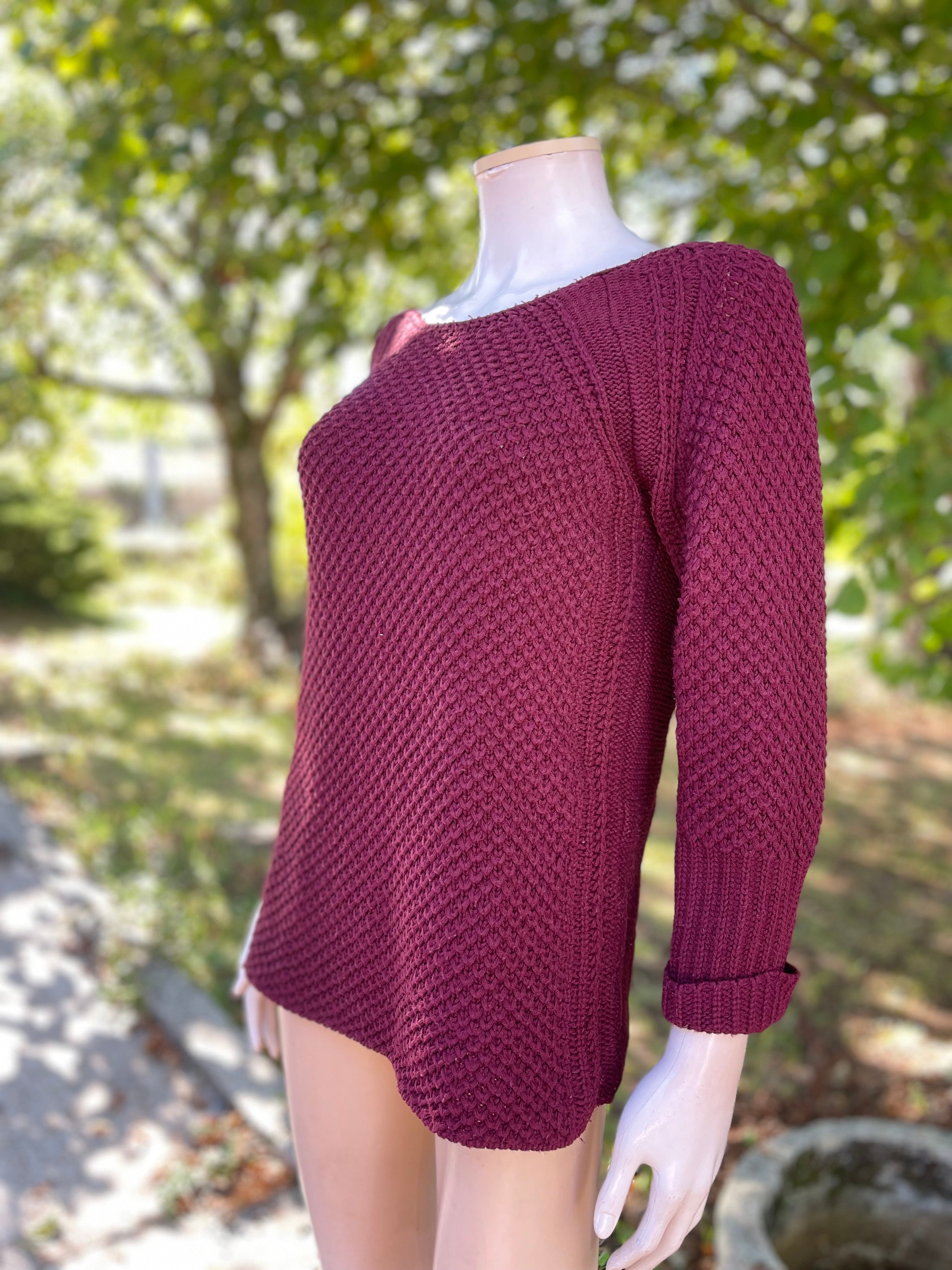 Pull bordeaux texturé – Mim – T.36