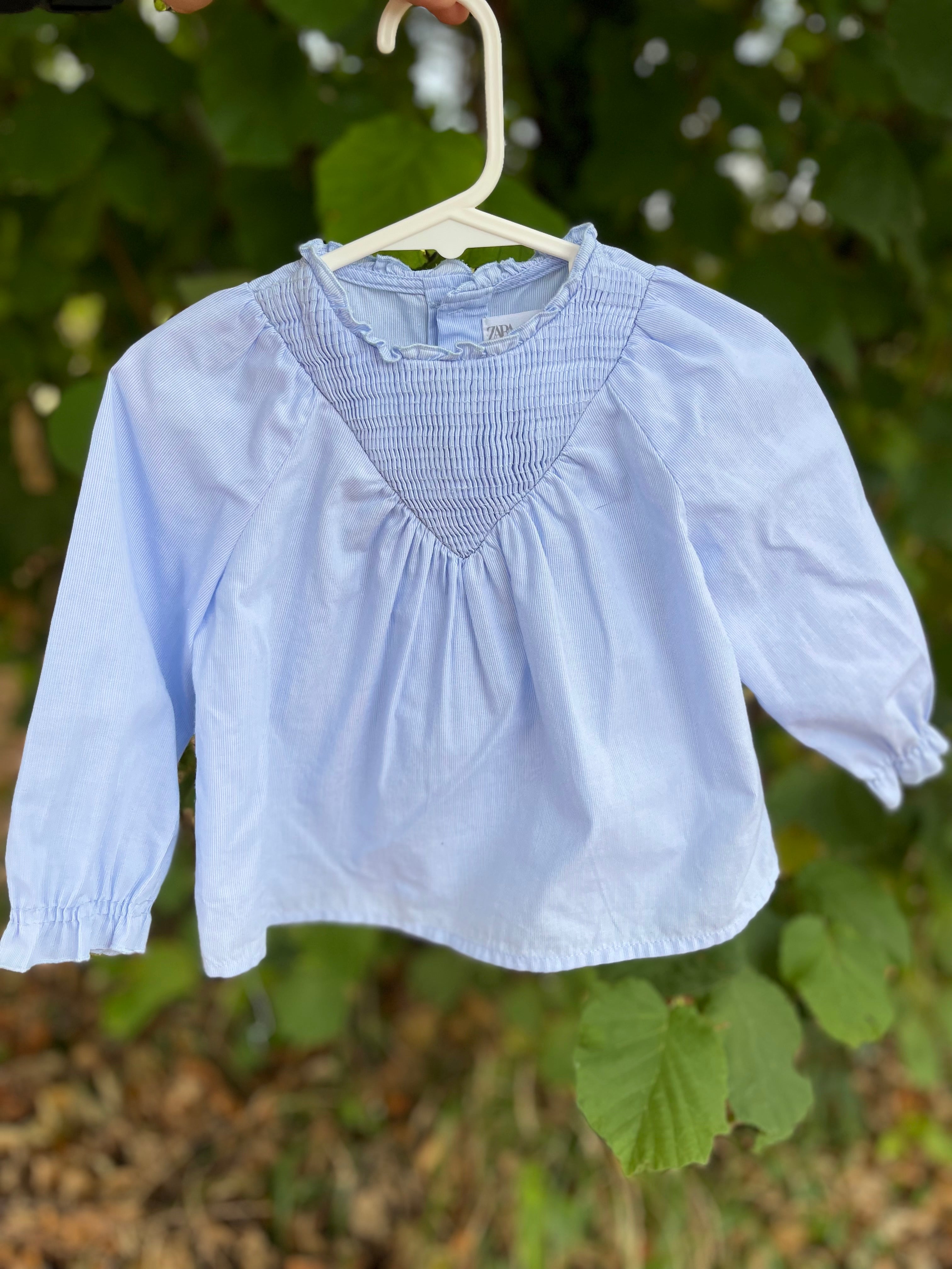 Blouse Zara bleu ciel 2 ans