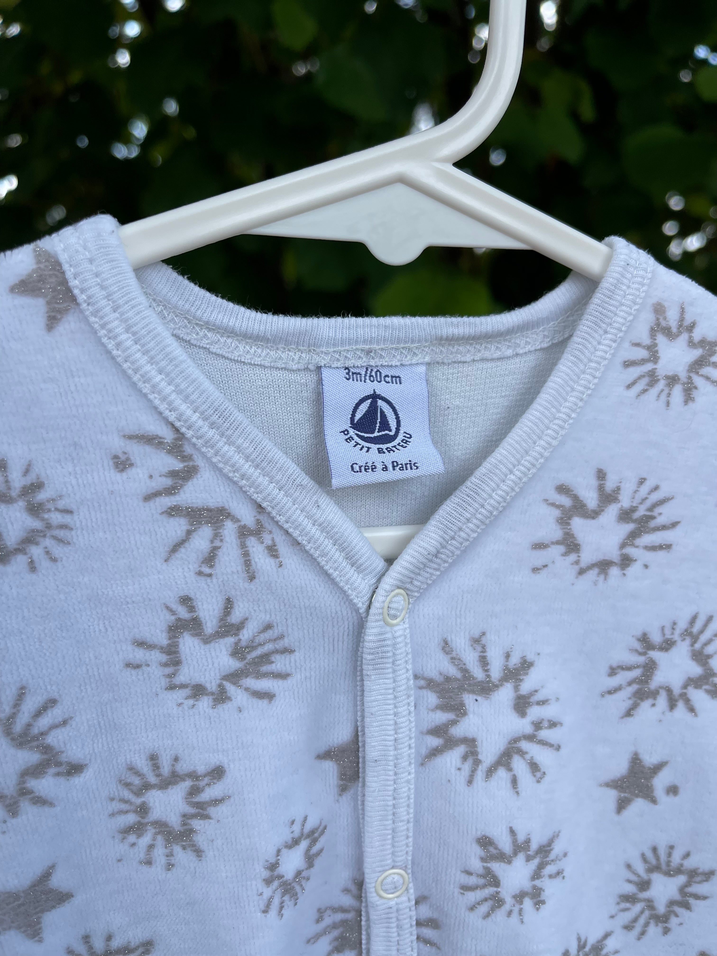 Pyjama en velours petit bateau 3 mois
