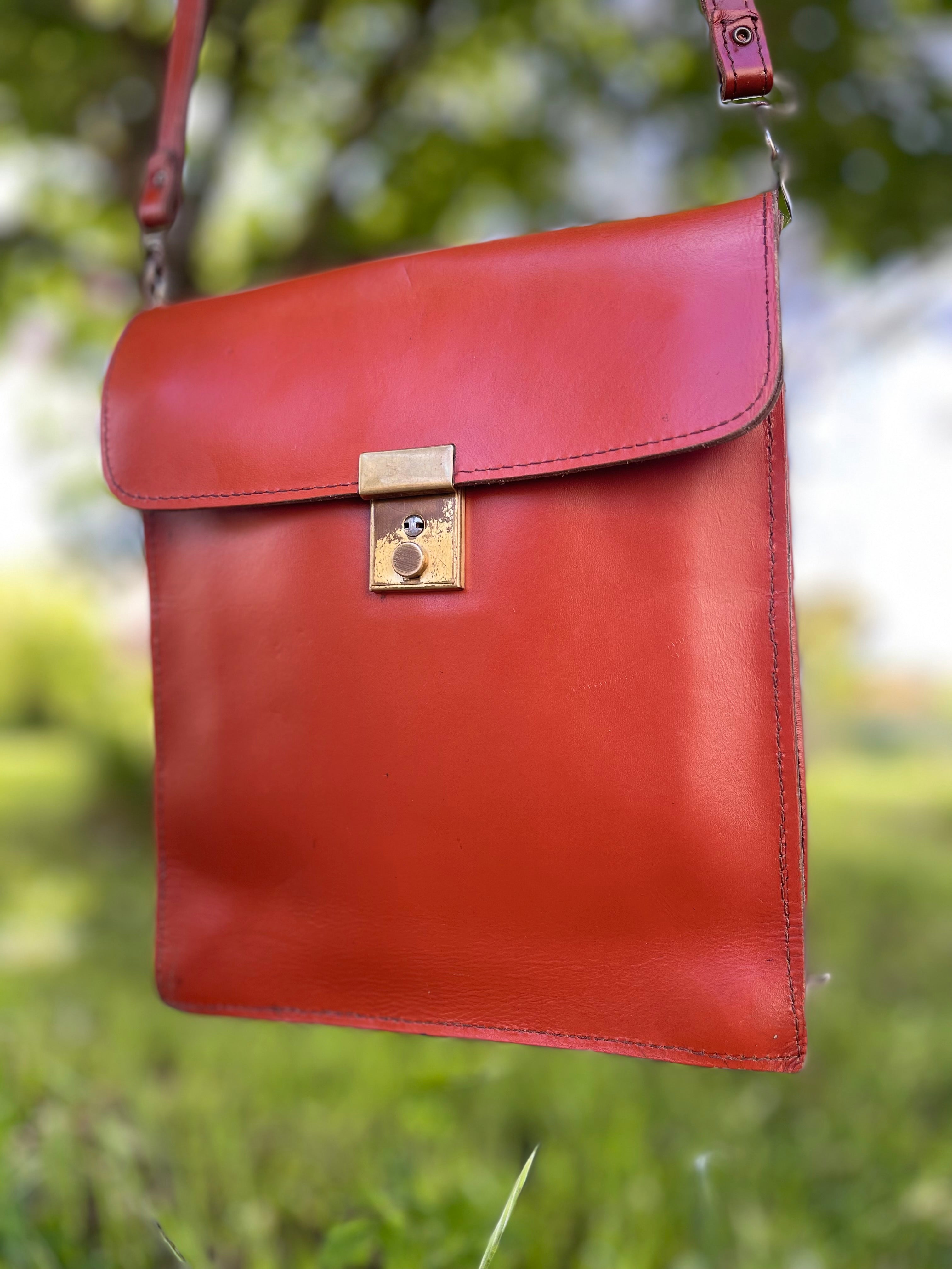Sac en cuir caramel année 70/80