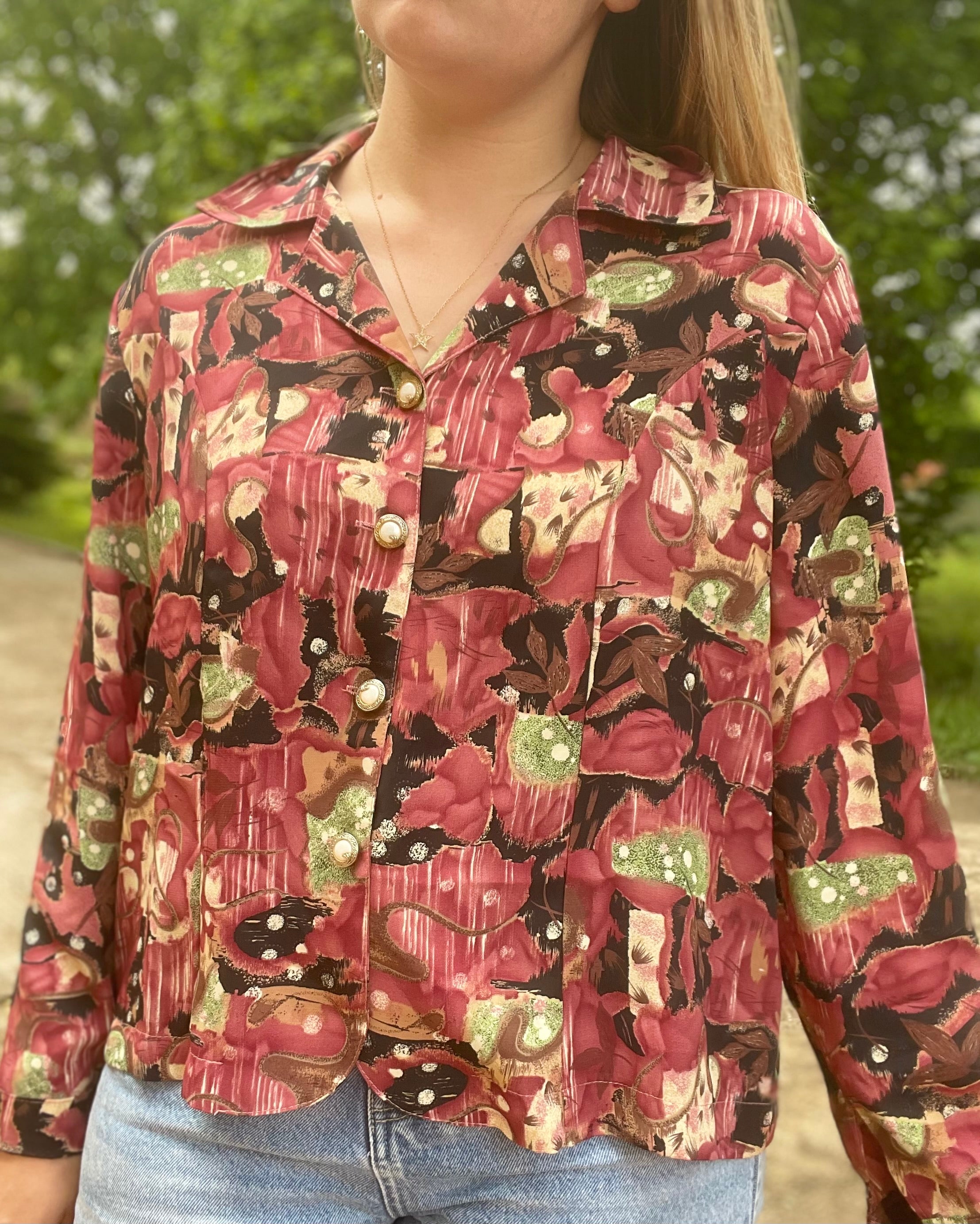 Chemise vintage bordeaux