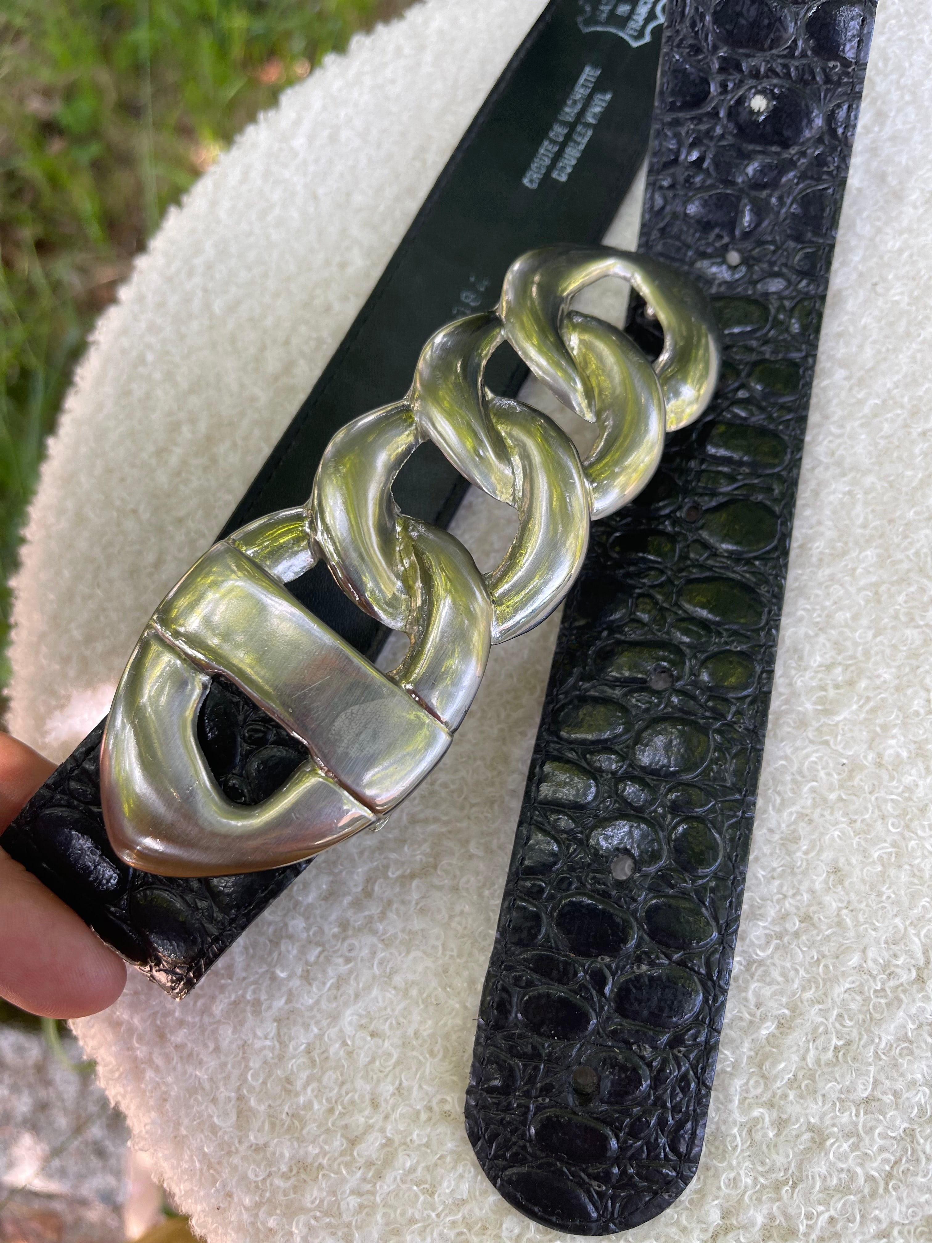 Ceinture vintage noir chaîne