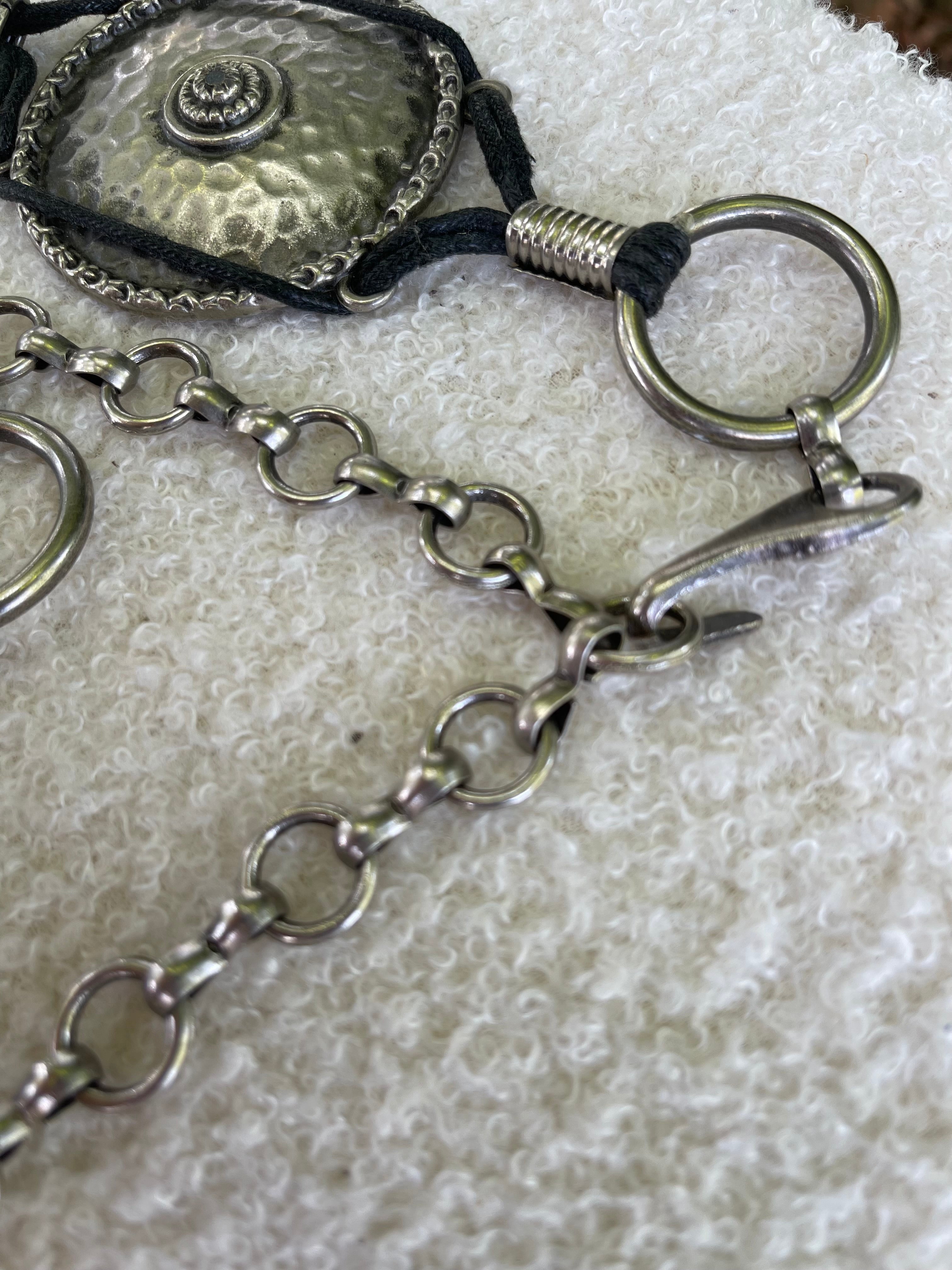 Ceinture cuir métal martelé