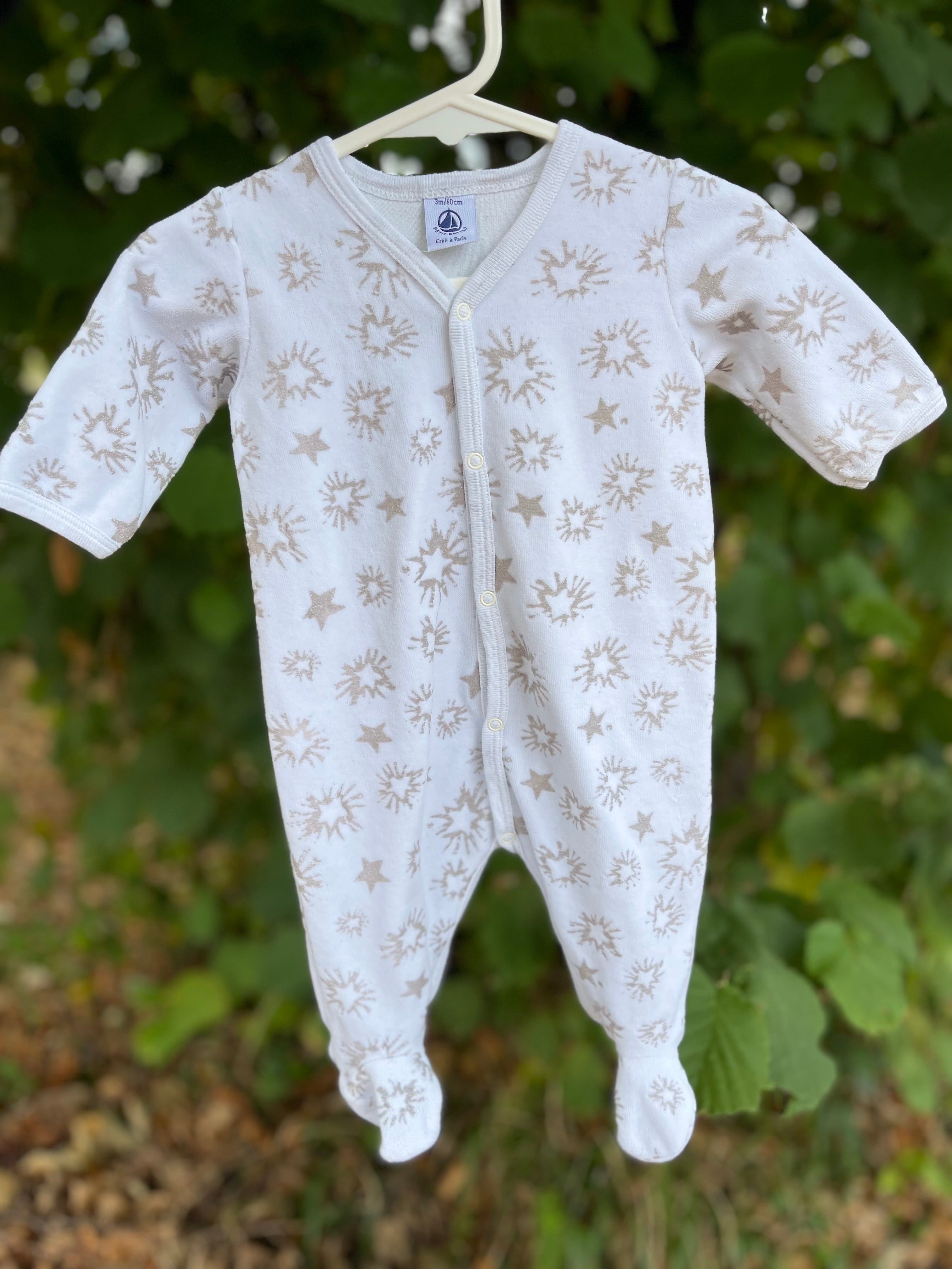 Pyjama en velours petit bateau 3 mois