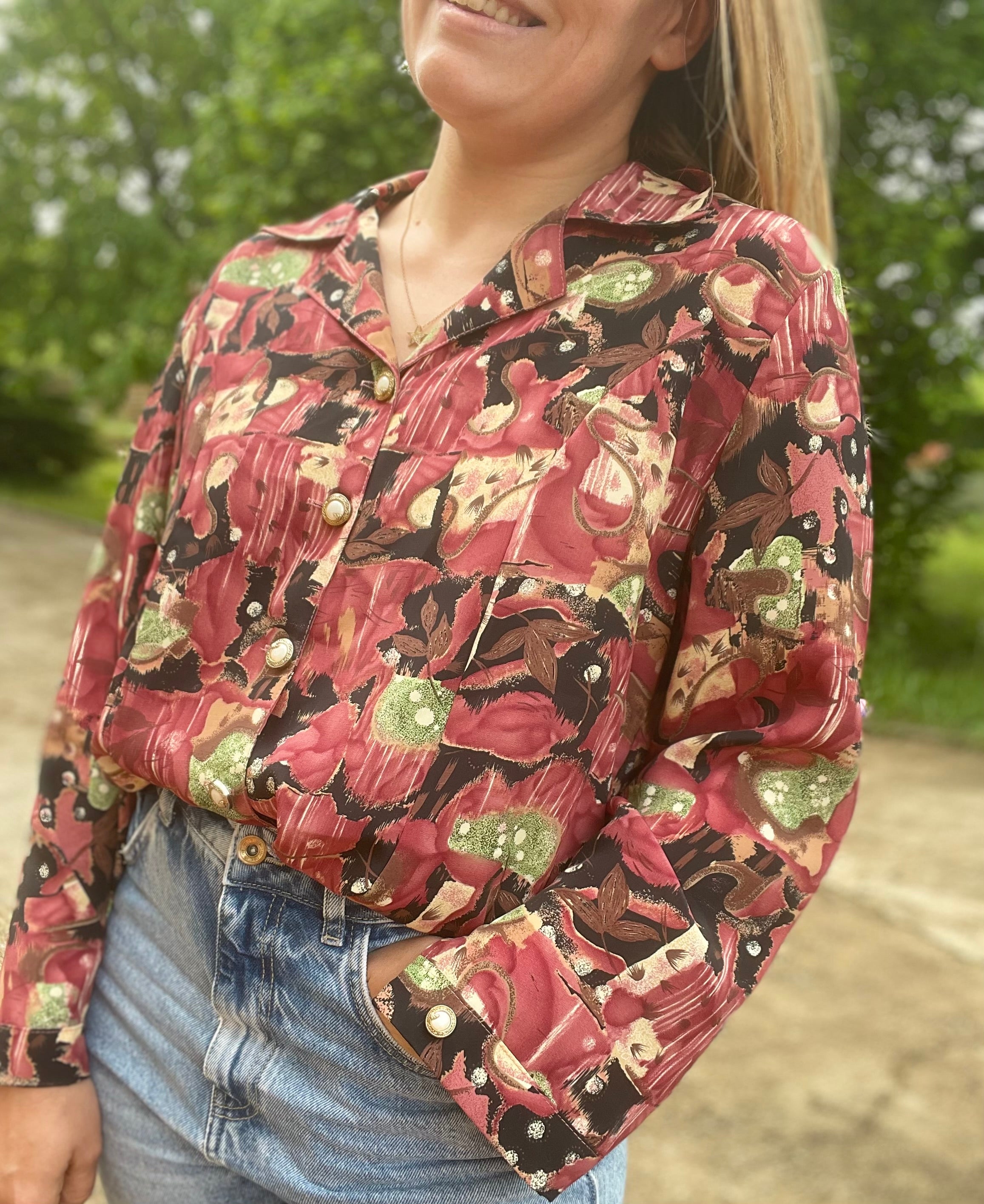 Chemise vintage bordeaux