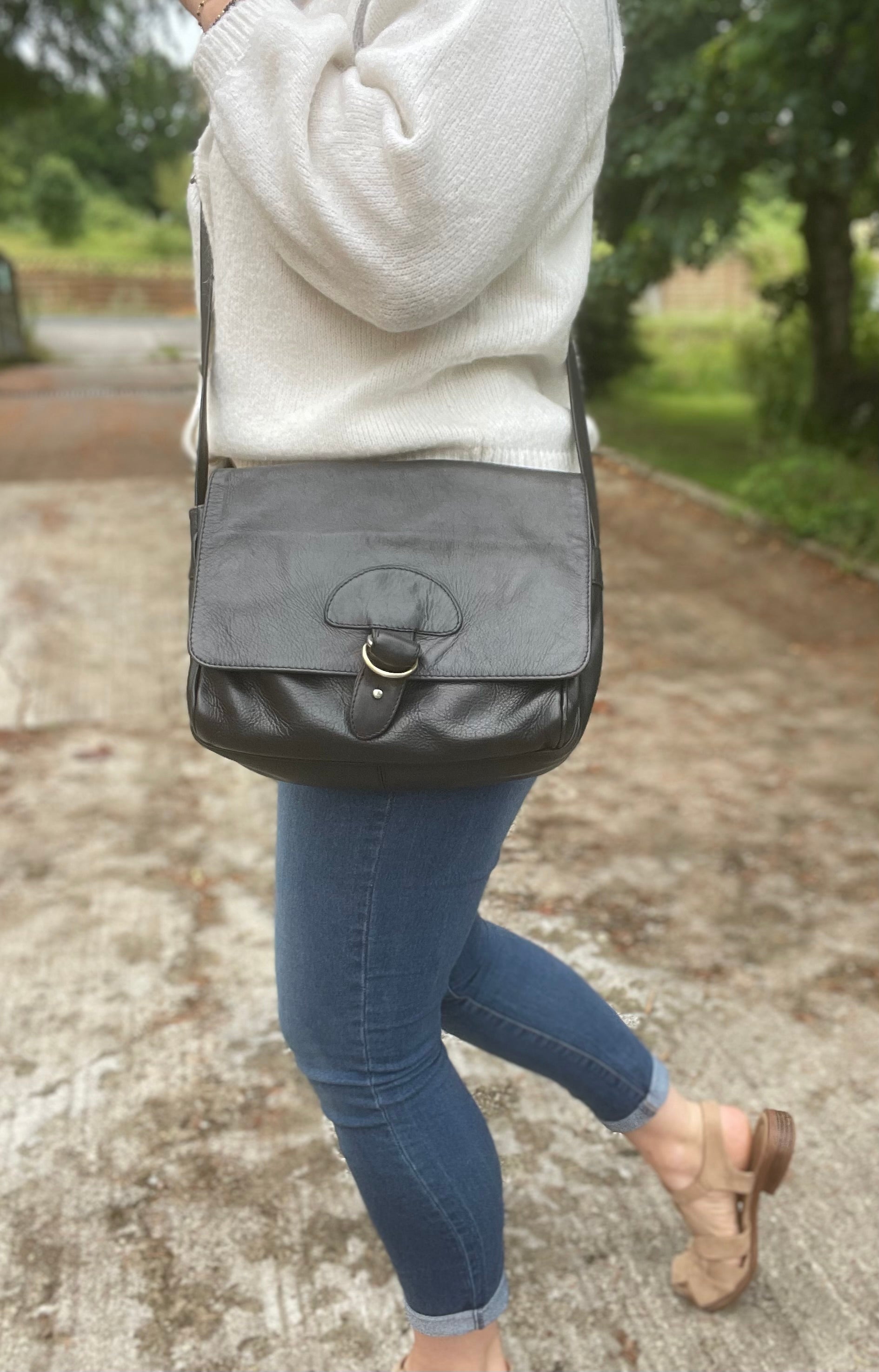 Sac bandoulière cuir vintage