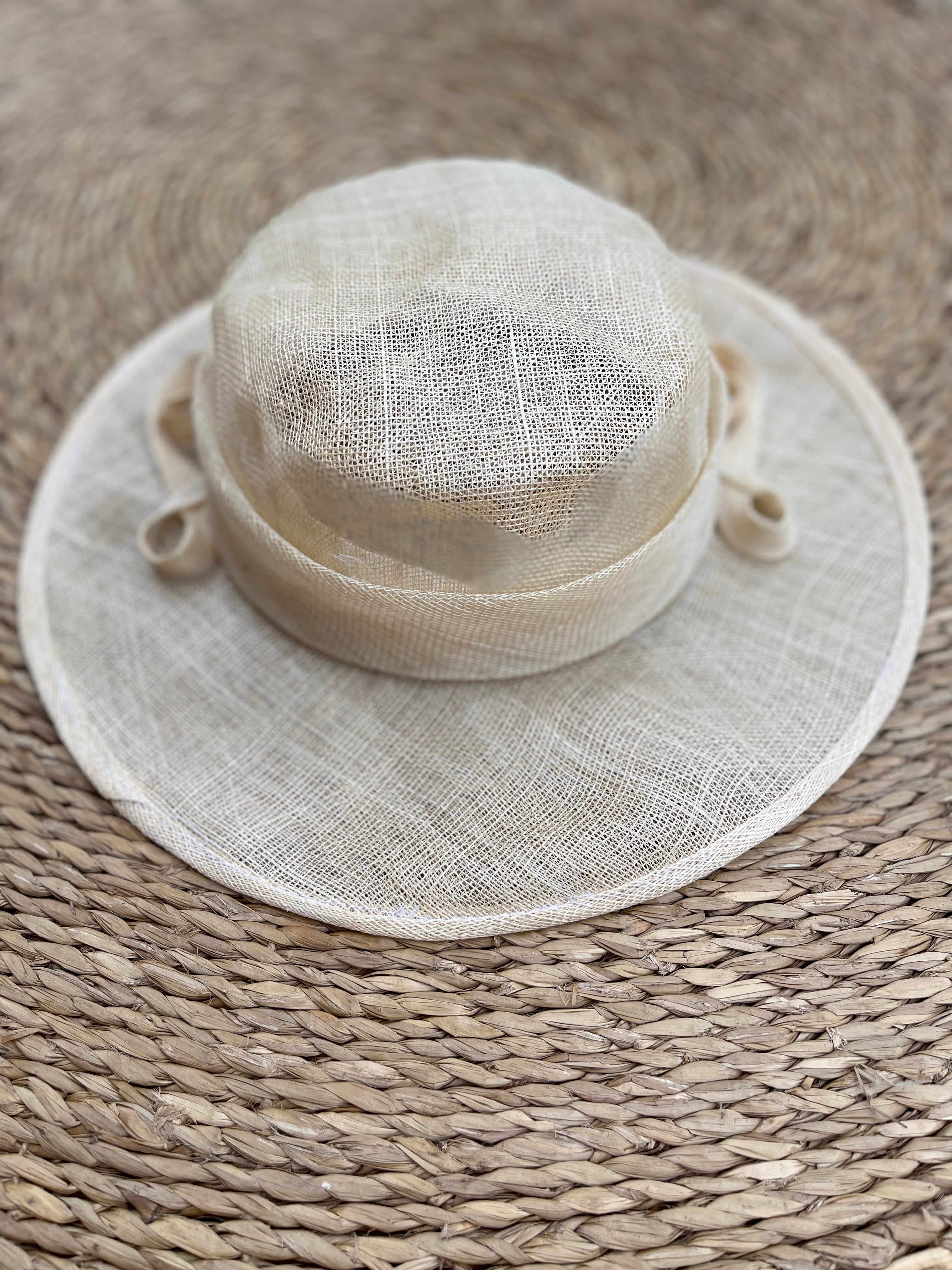 Chapeau vintage en sisal 53cm