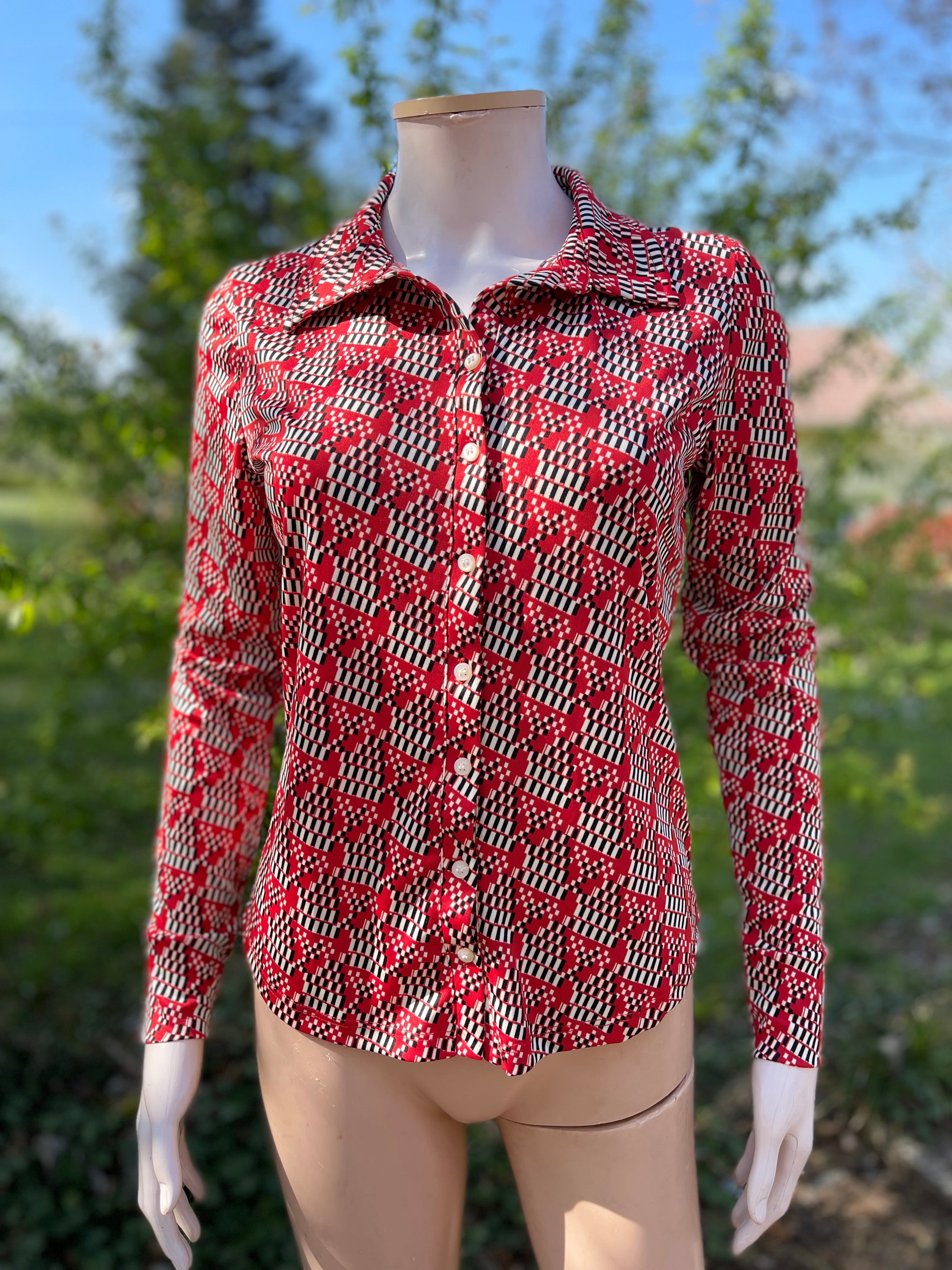 Chemise vintage cintrée motif graphique – 34/36