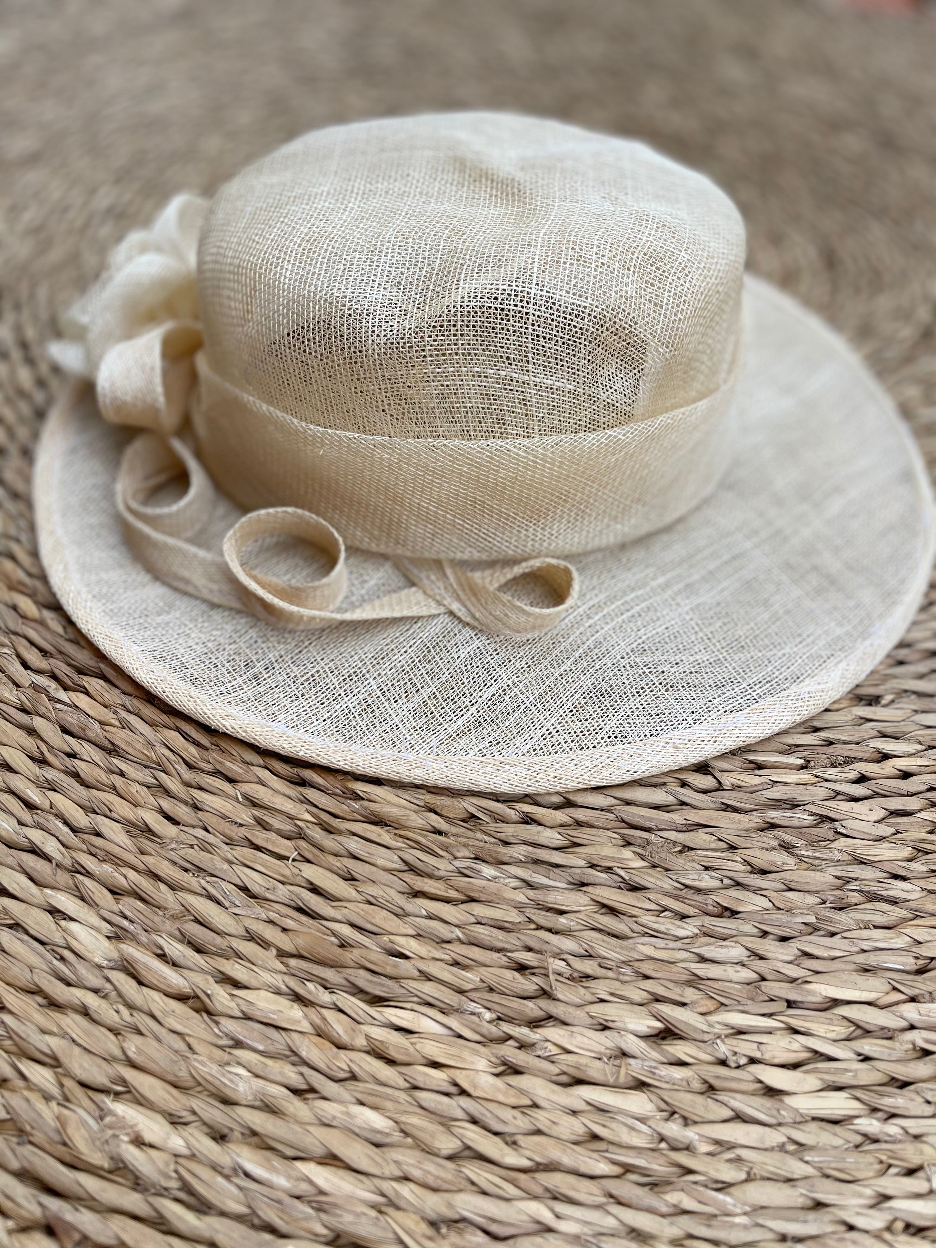 Chapeau vintage en sisal 53cm