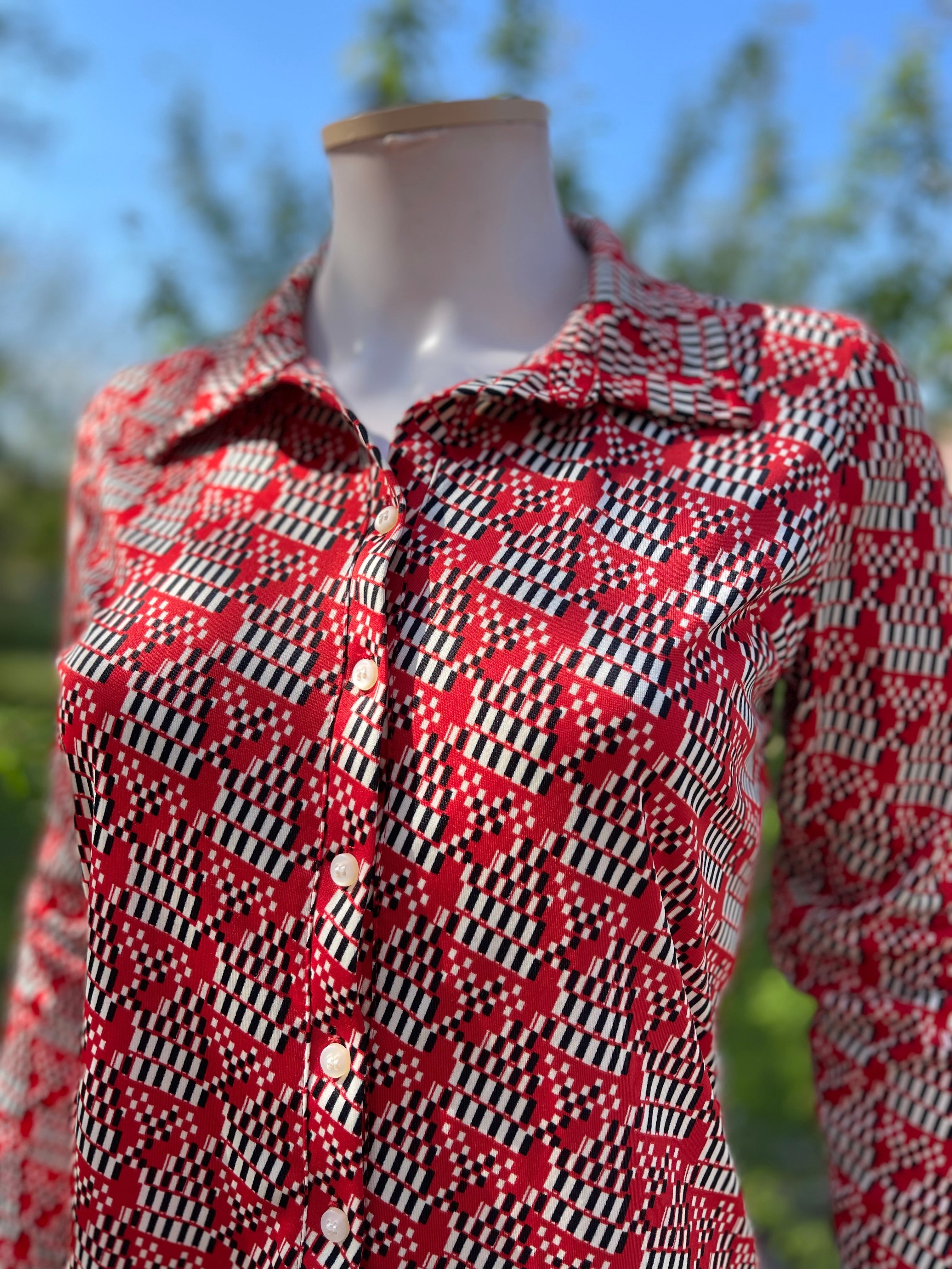 Chemise vintage cintrée motif graphique – 34/36