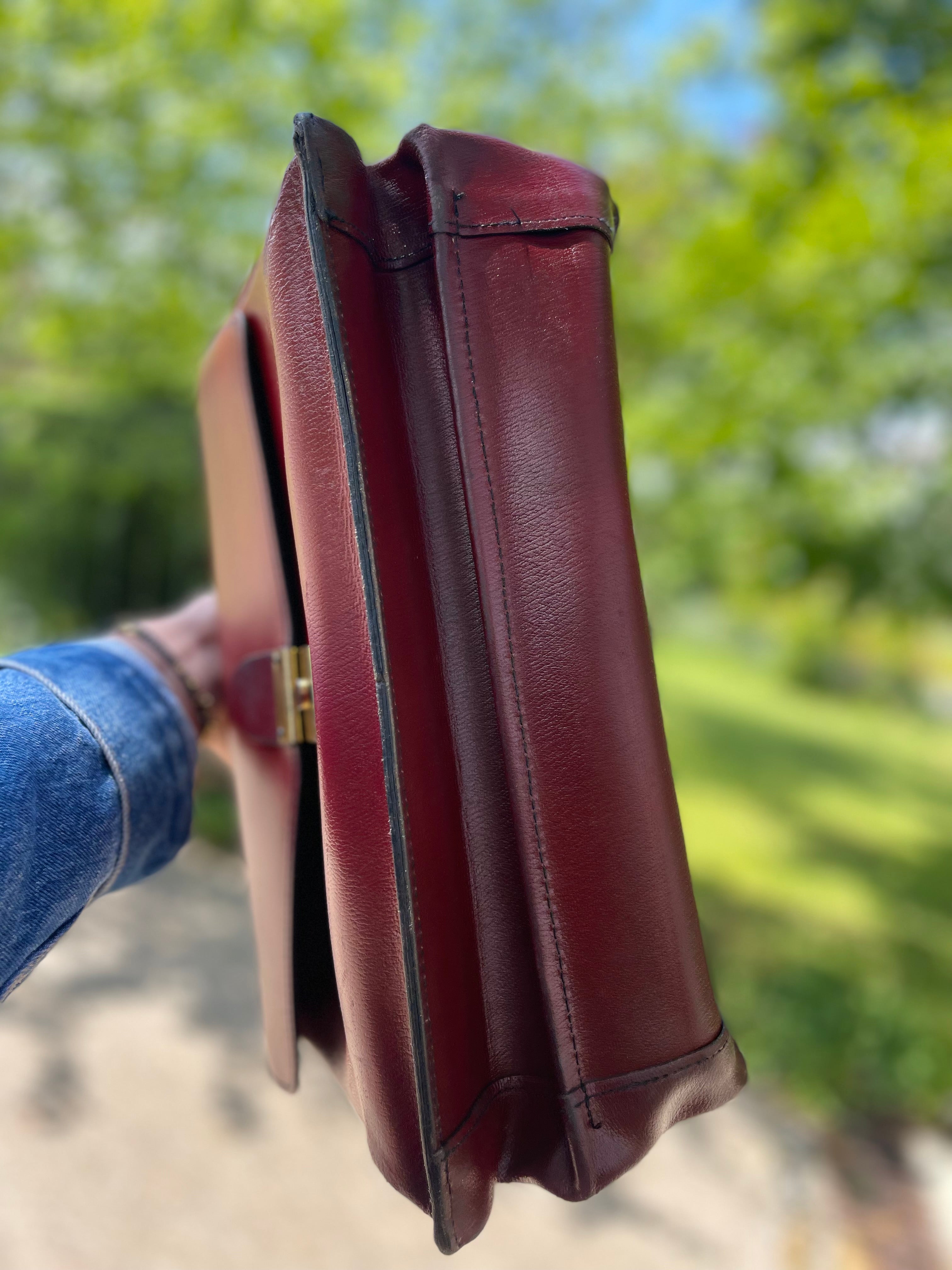 Sac cartable vintage en cuir