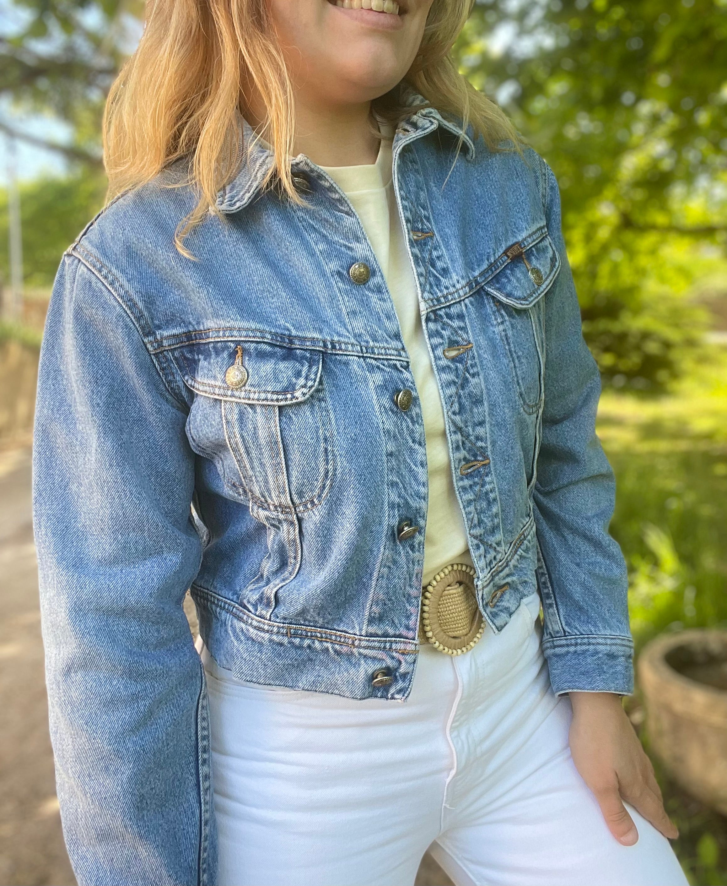 Veste en jean vintage coupe courte 36-38