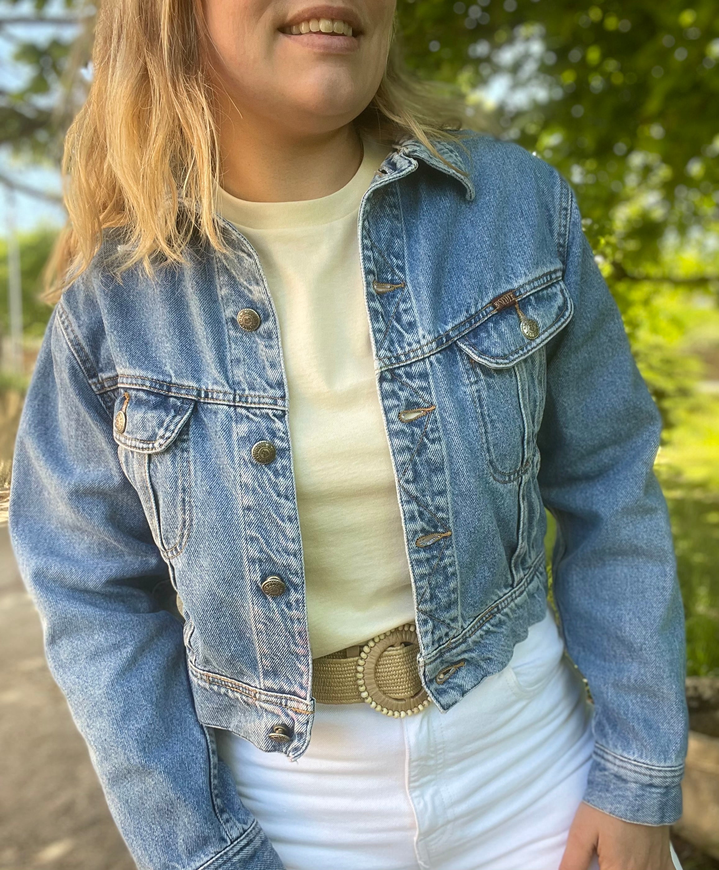 Veste en jean vintage coupe courte 36-38