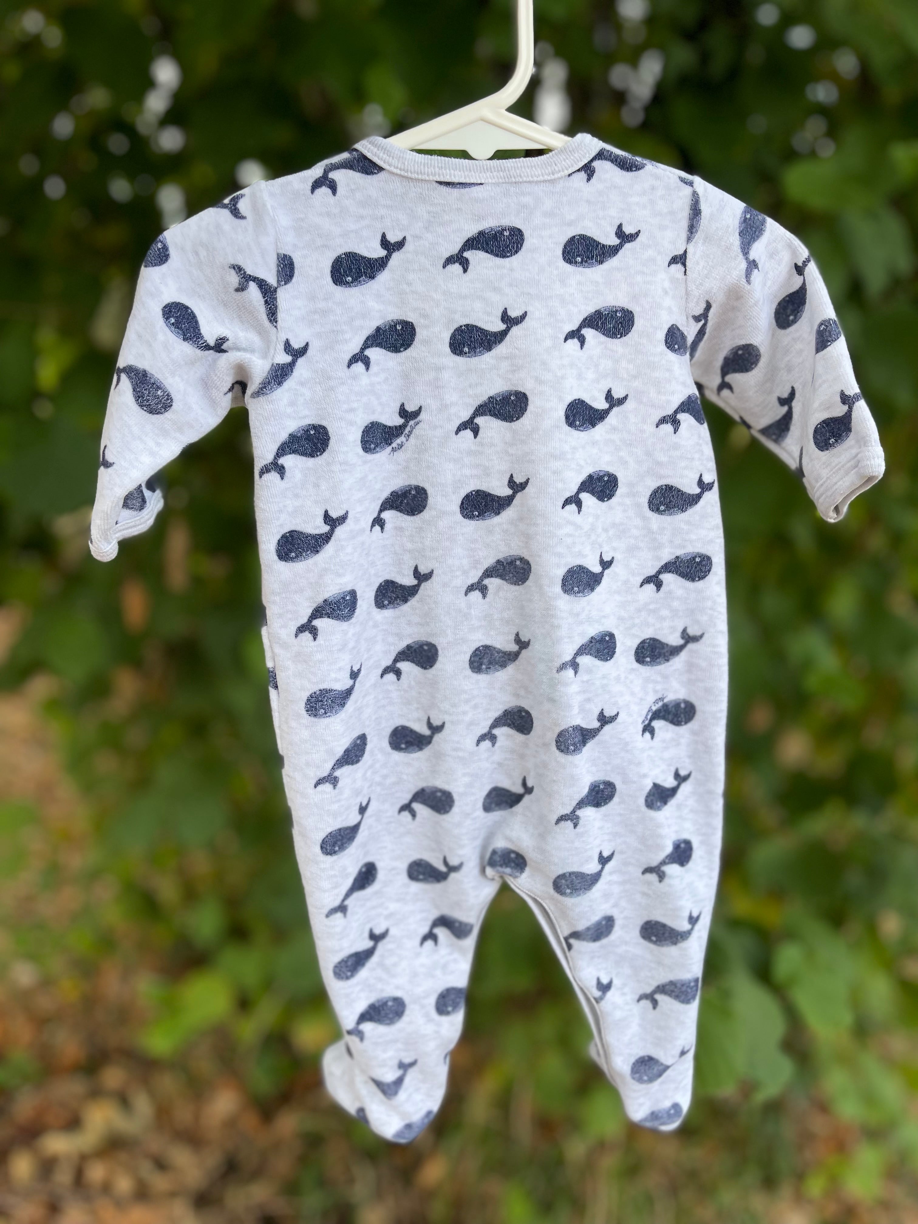 Pyjama velours gris baleine petit bateau 3 mois