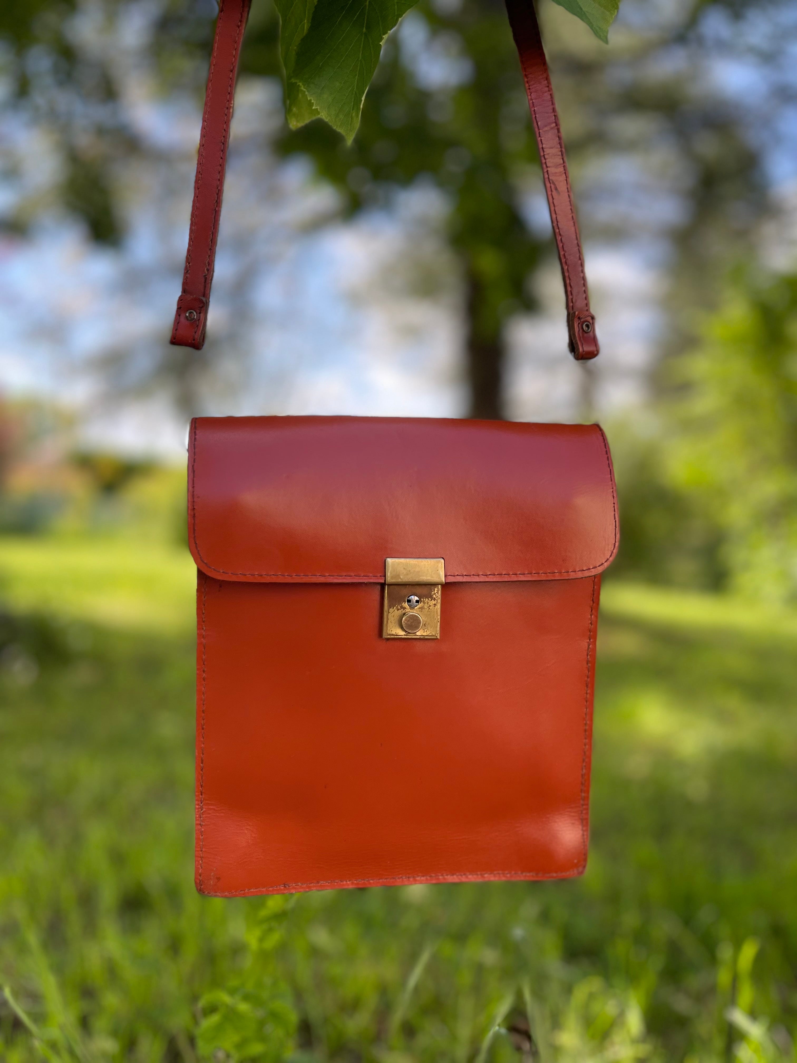 Sac en cuir caramel année 70/80
