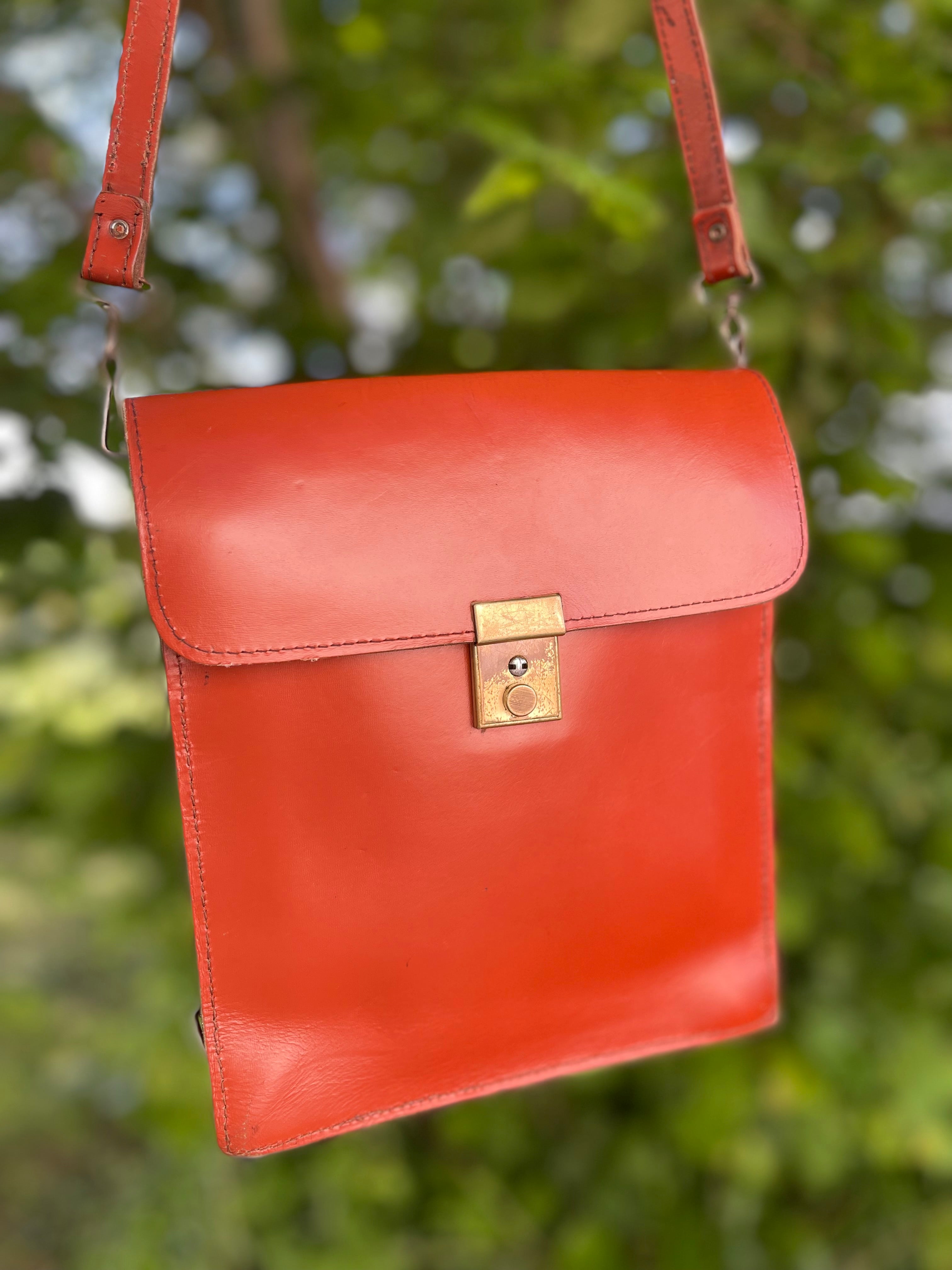 Sac en cuir caramel année 70/80