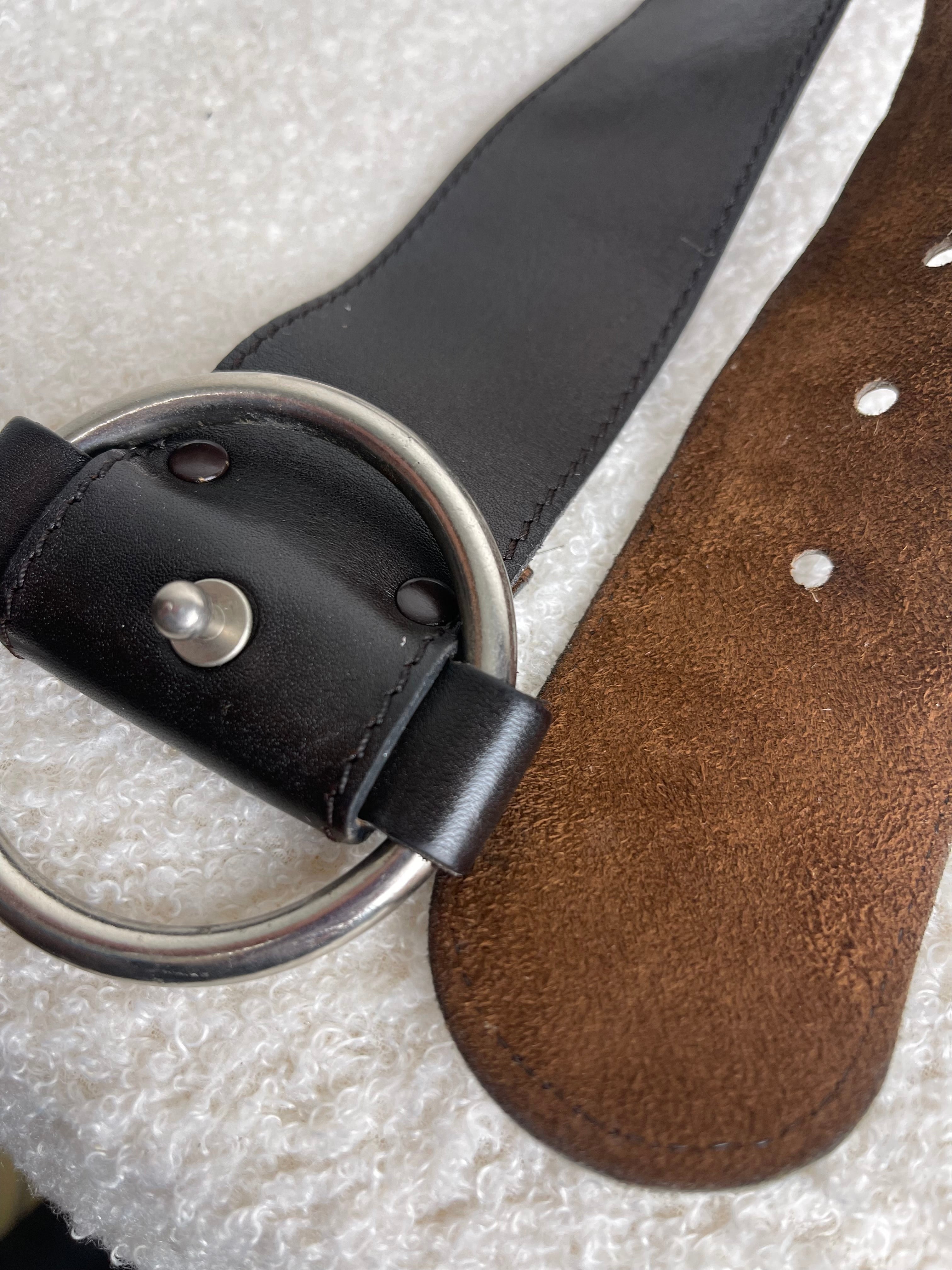 Ceinture cuir noire vintage