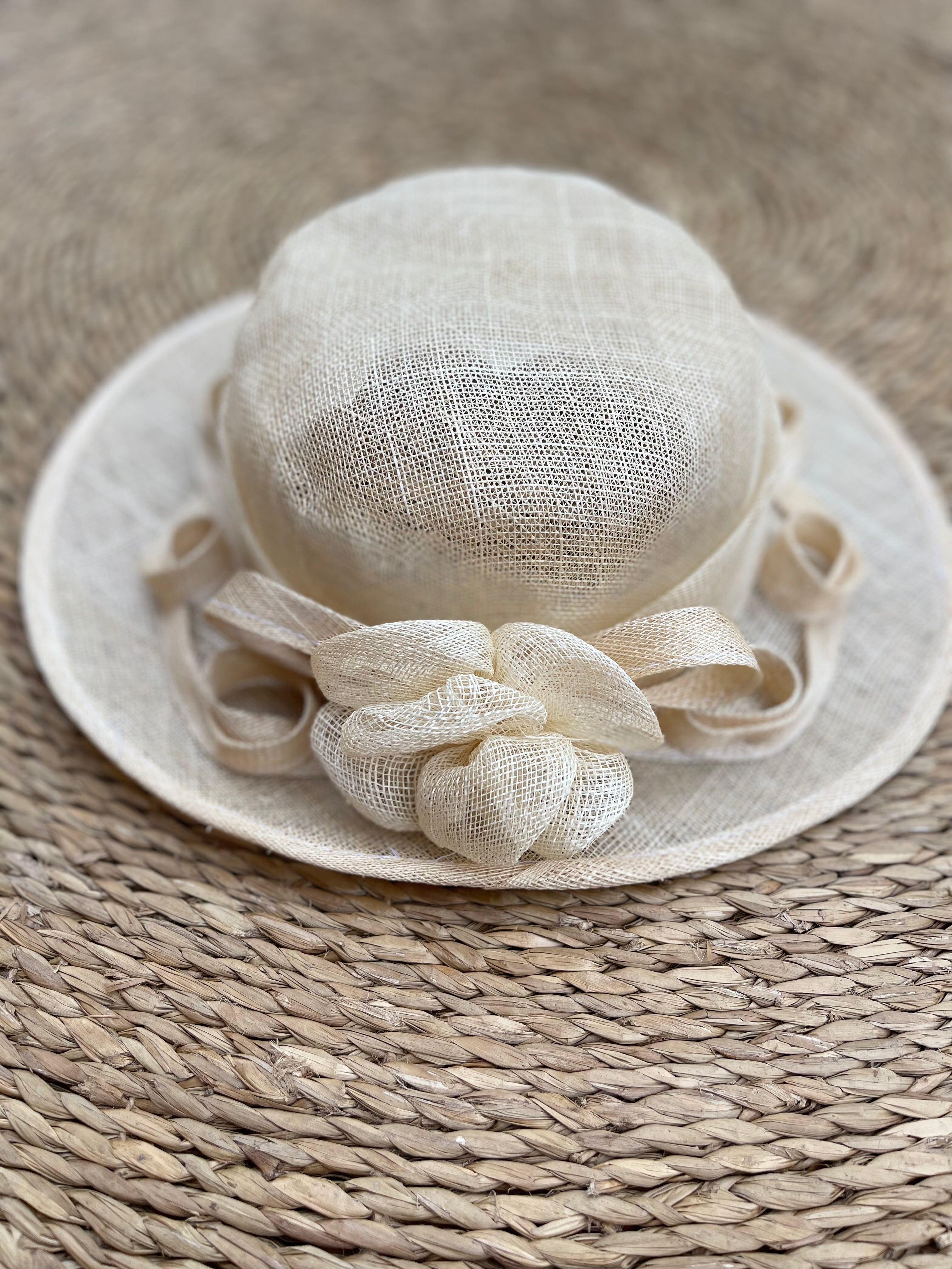 Chapeau vintage en sisal 53cm