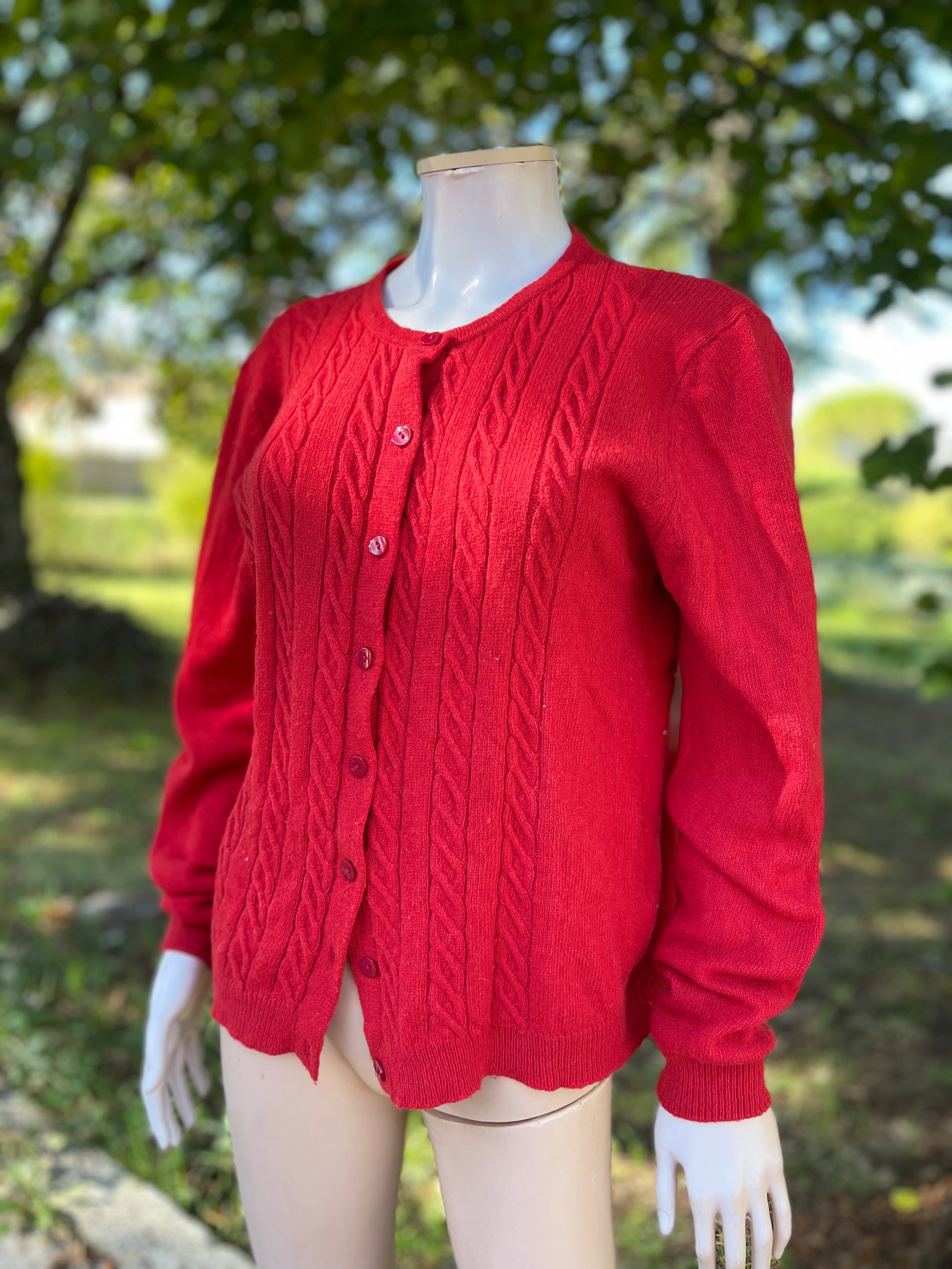 Cardigan vintage rouge Marks & Spencer 42