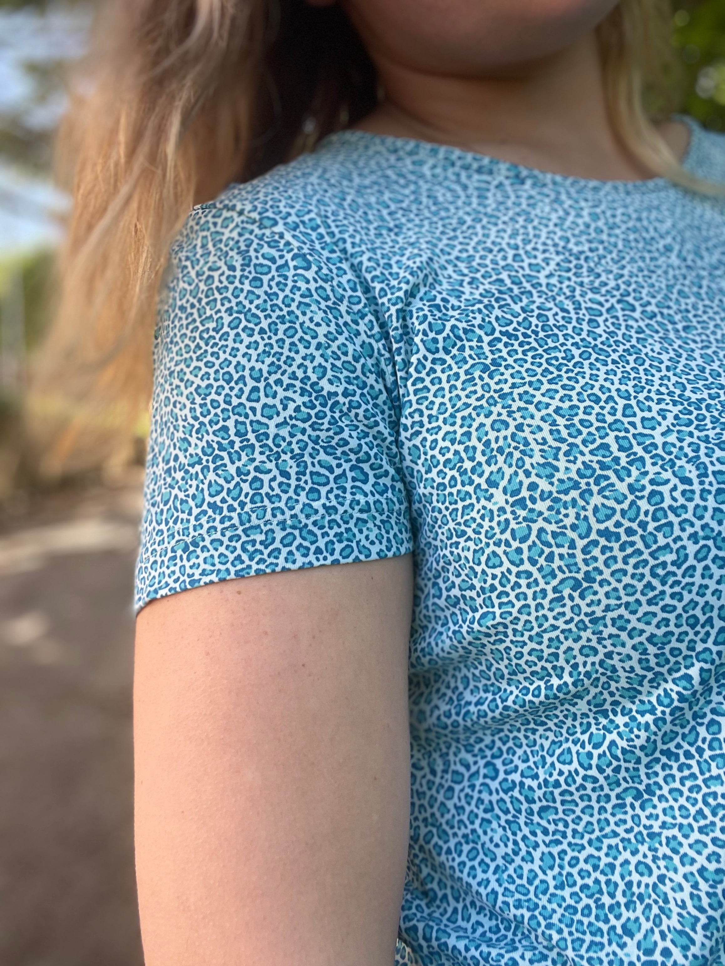 Teeshirt léopard turquoise