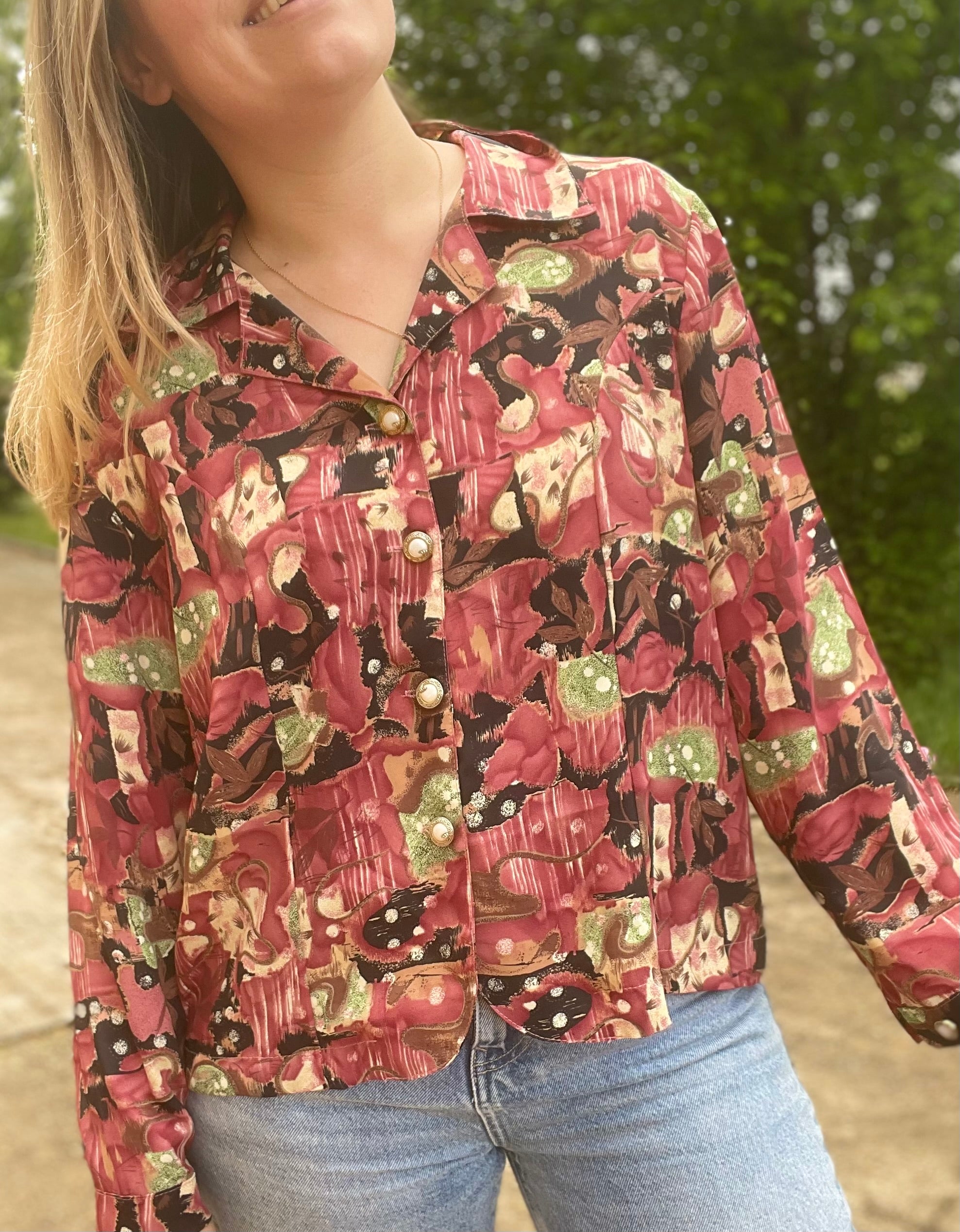 Chemise vintage bordeaux