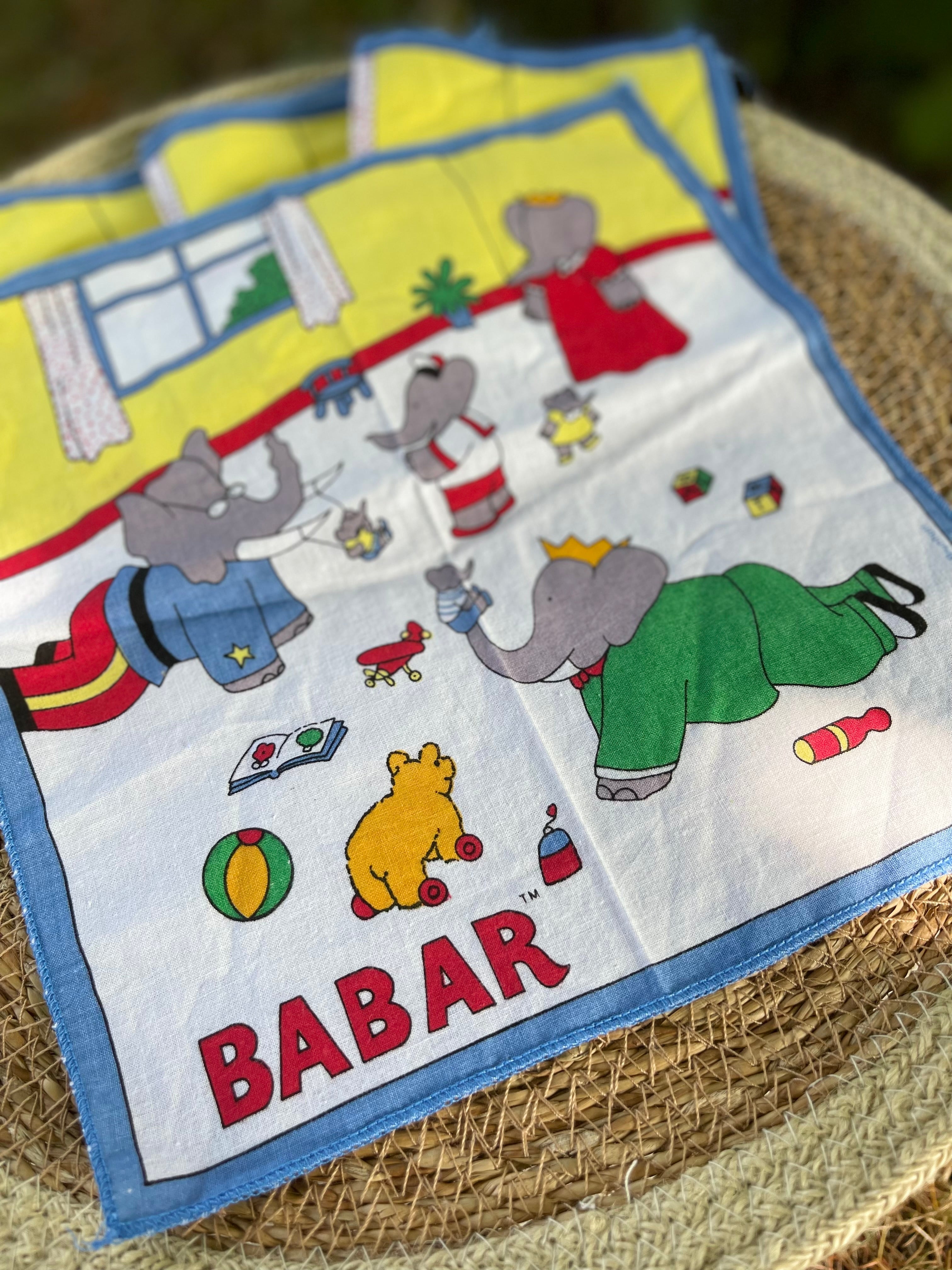Lot de 5 mouchoirs Babar 1993