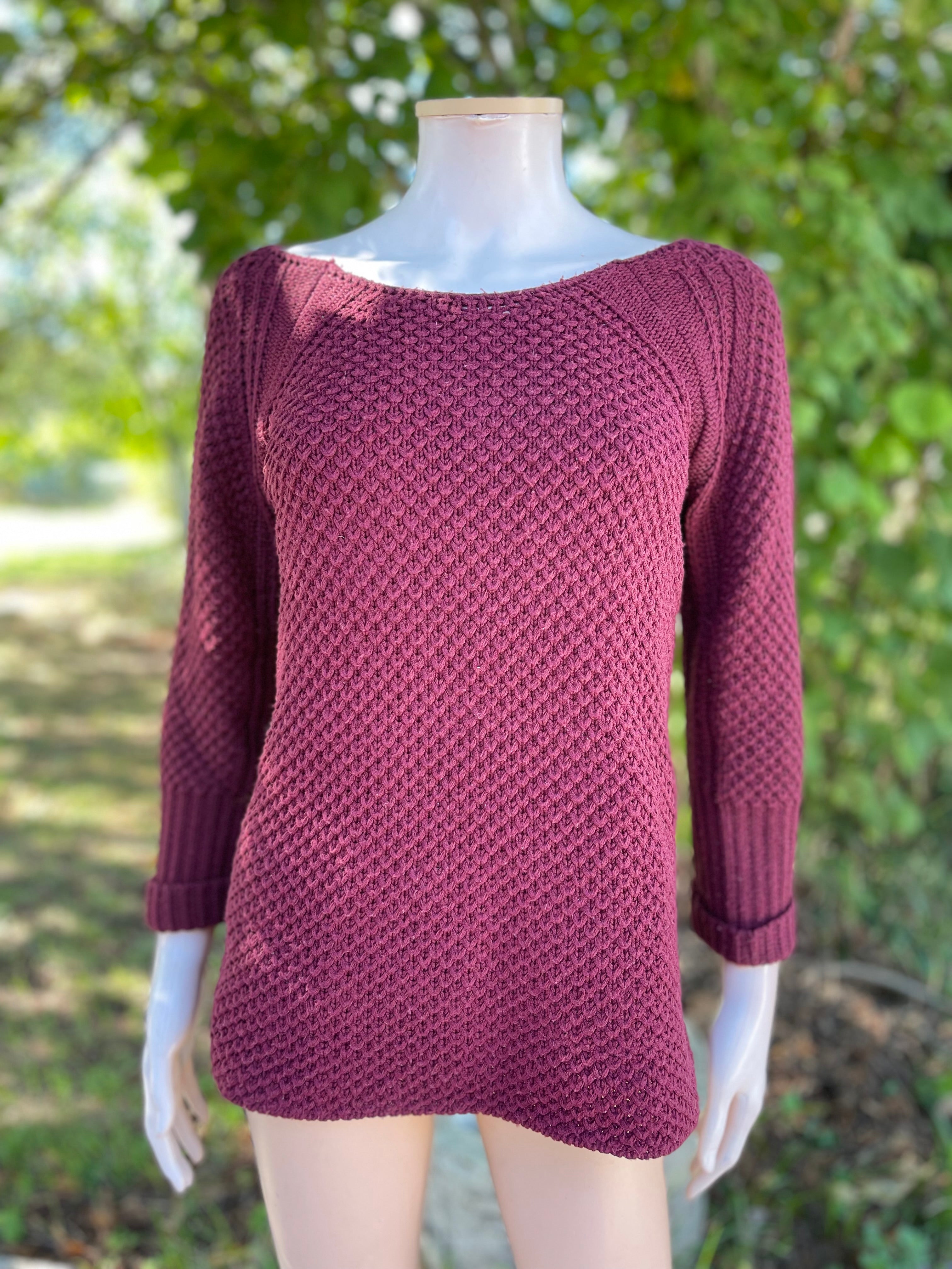 Pull bordeaux texturé – Mim – T.36