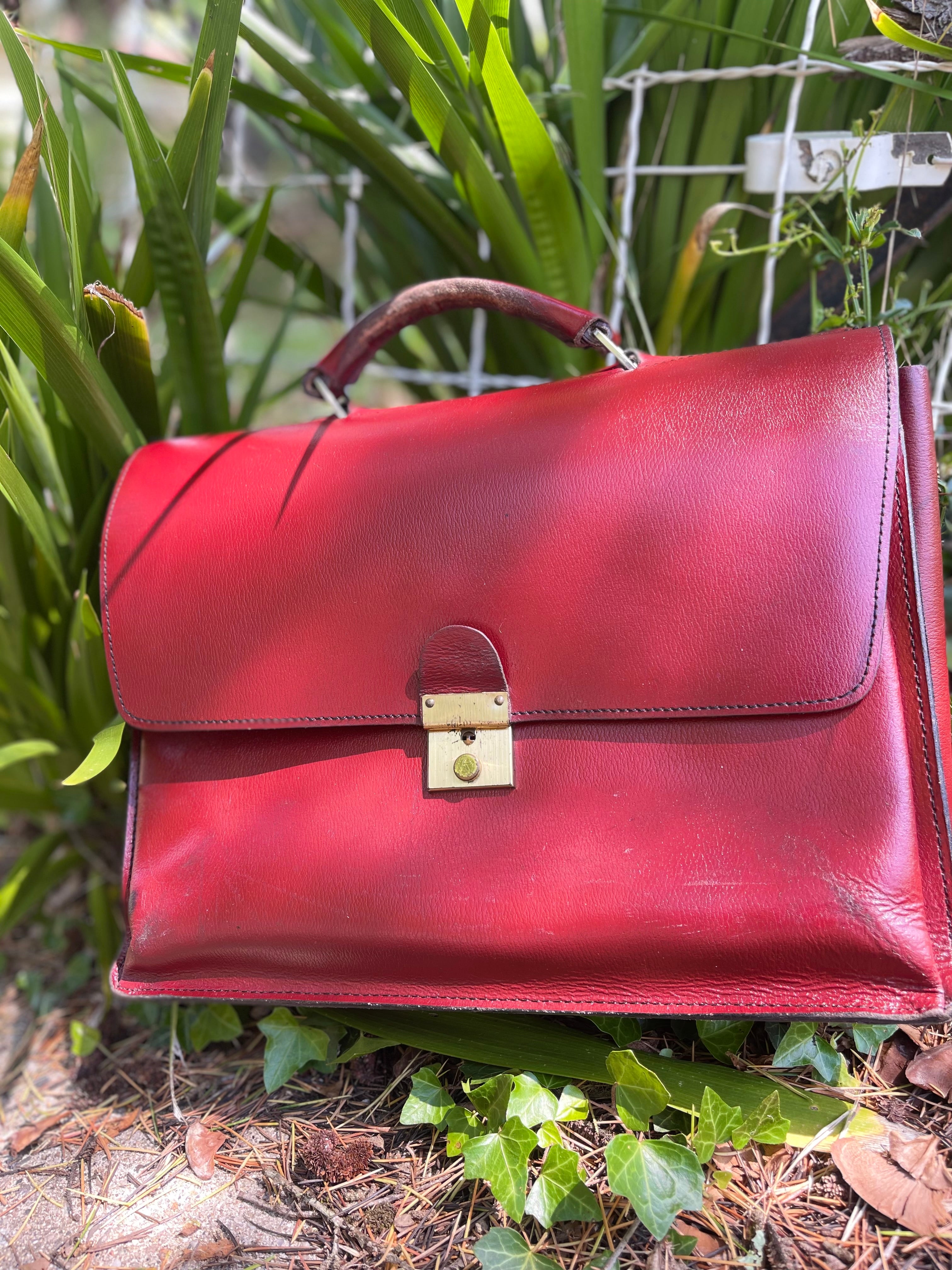 Sac cartable vintage en cuir