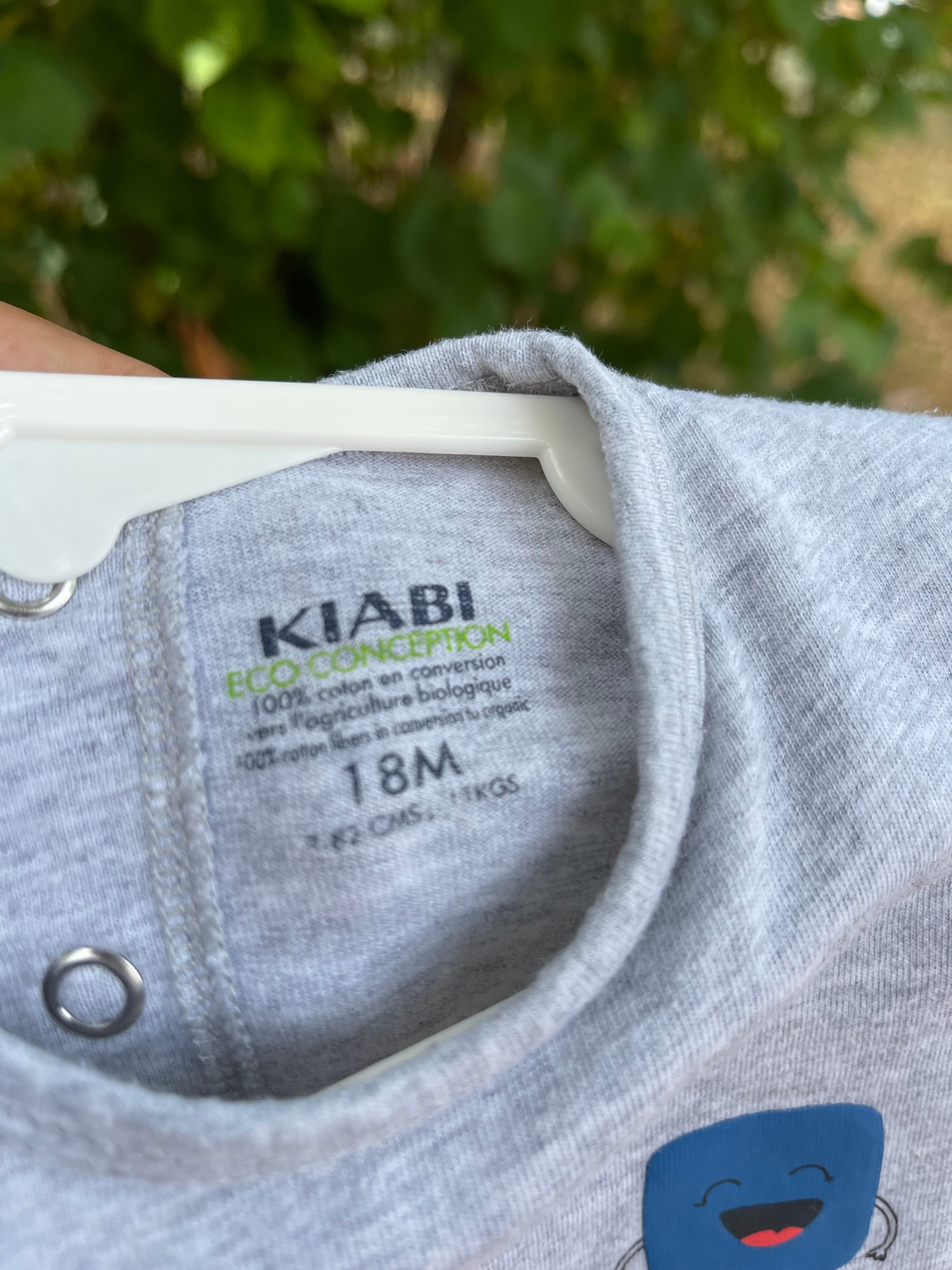 Pyjama Kiabi coton léger gris 18 mois