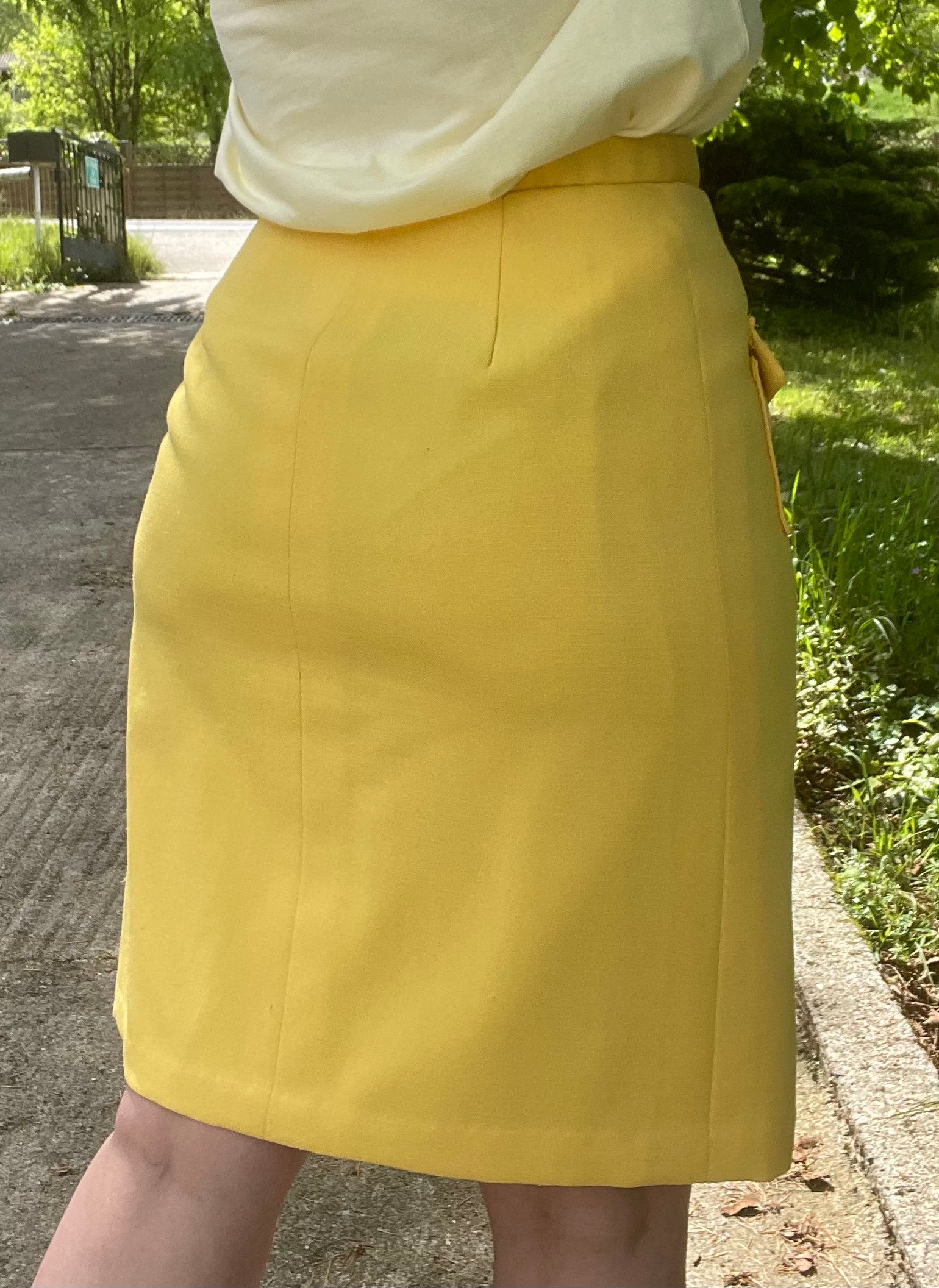 Jupe crayon vintage jaune