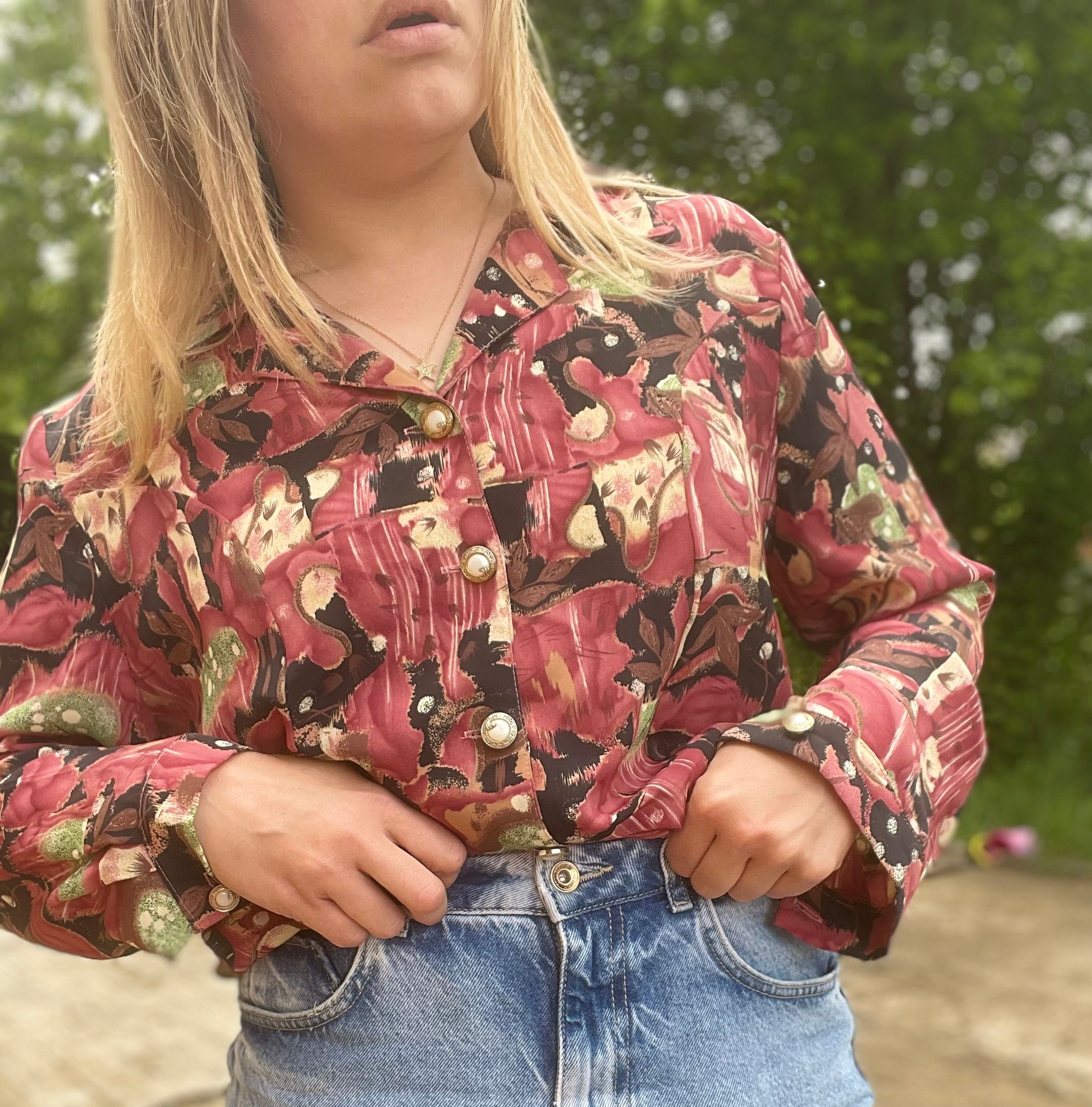 Chemise vintage bordeaux