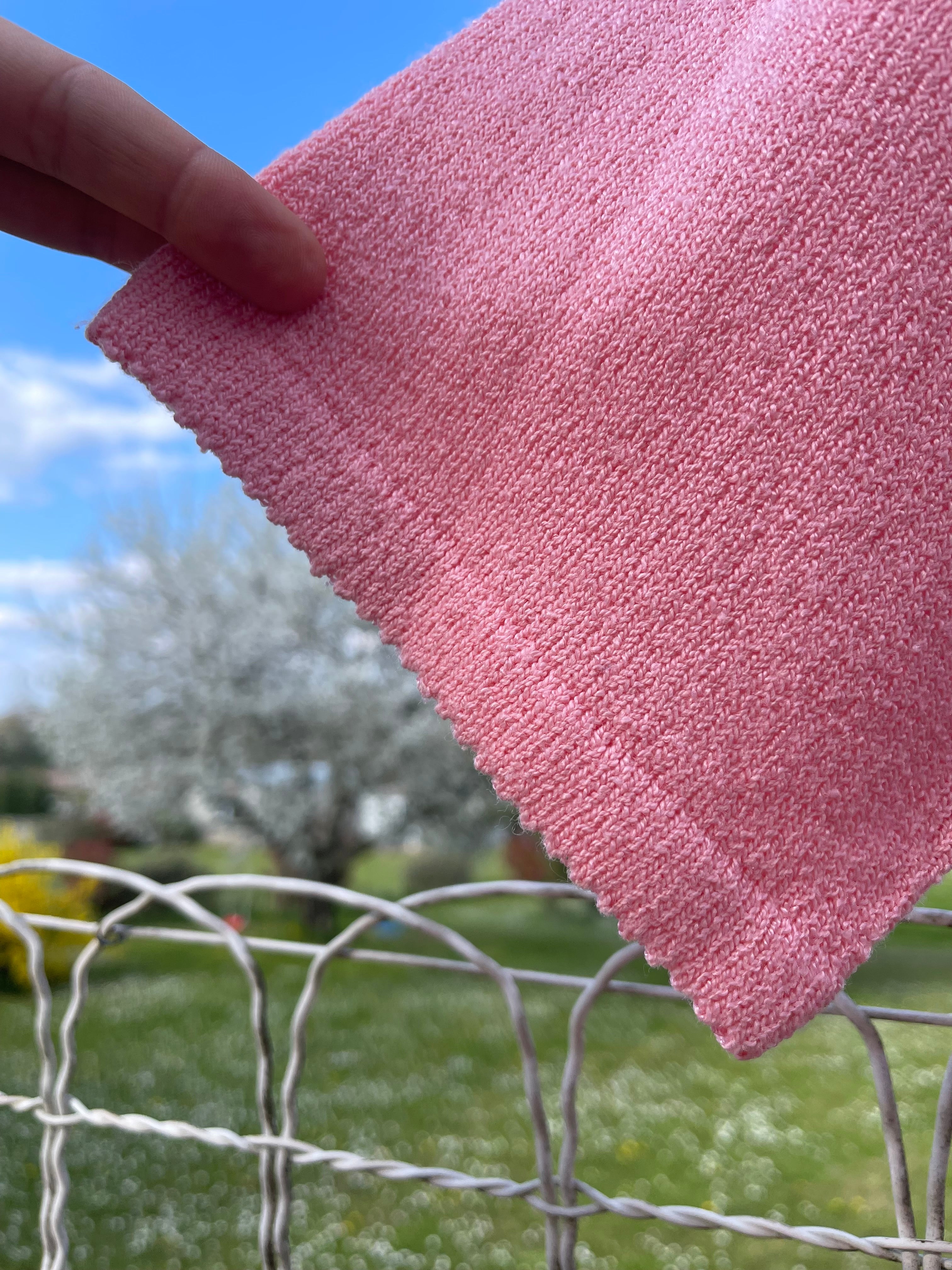 Top vintage rose maille fine – esprit 80s