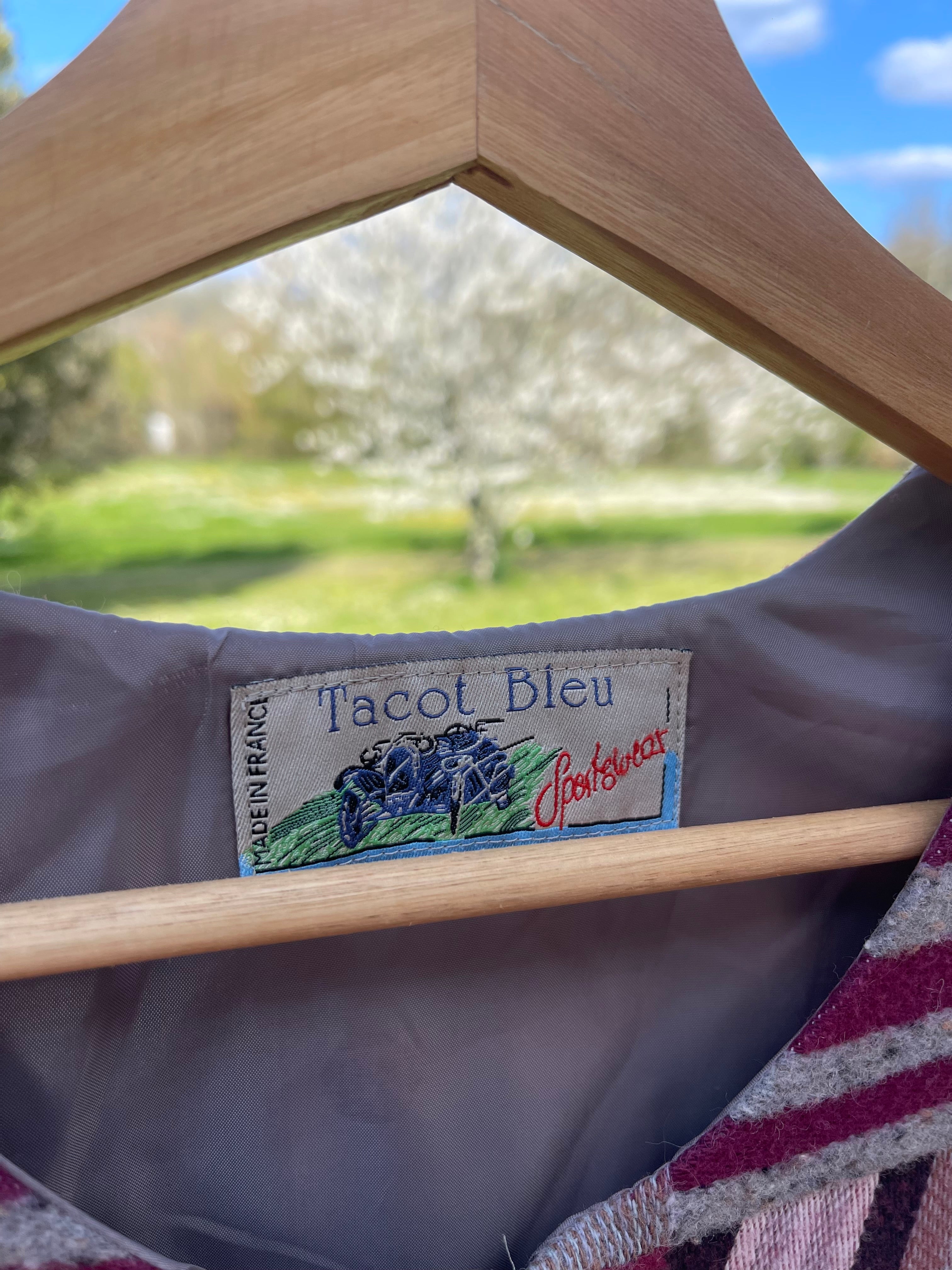 Gilet vintage patchwork laine – esprit 80s/90s