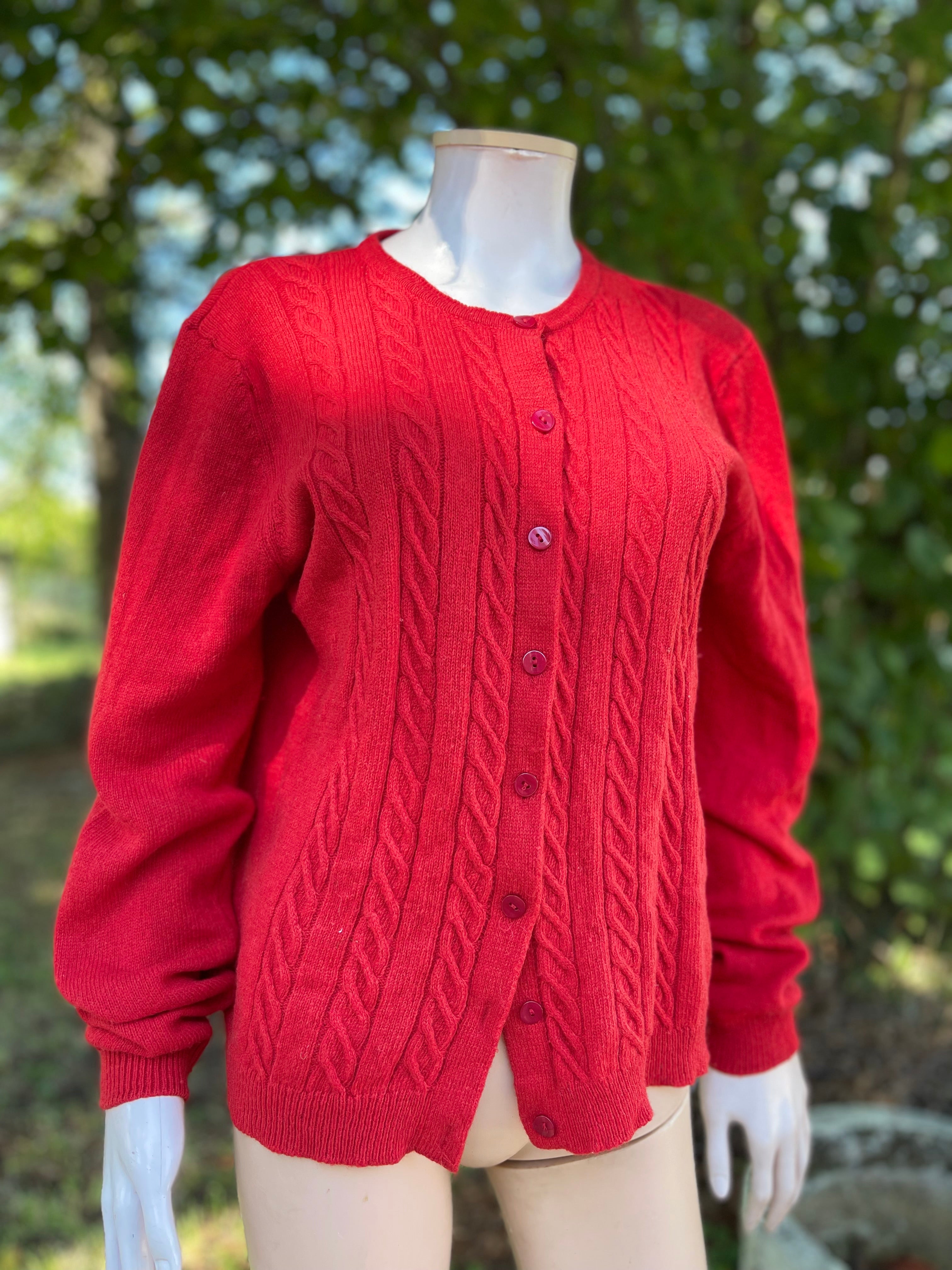 Cardigan vintage rouge Marks & Spencer 42