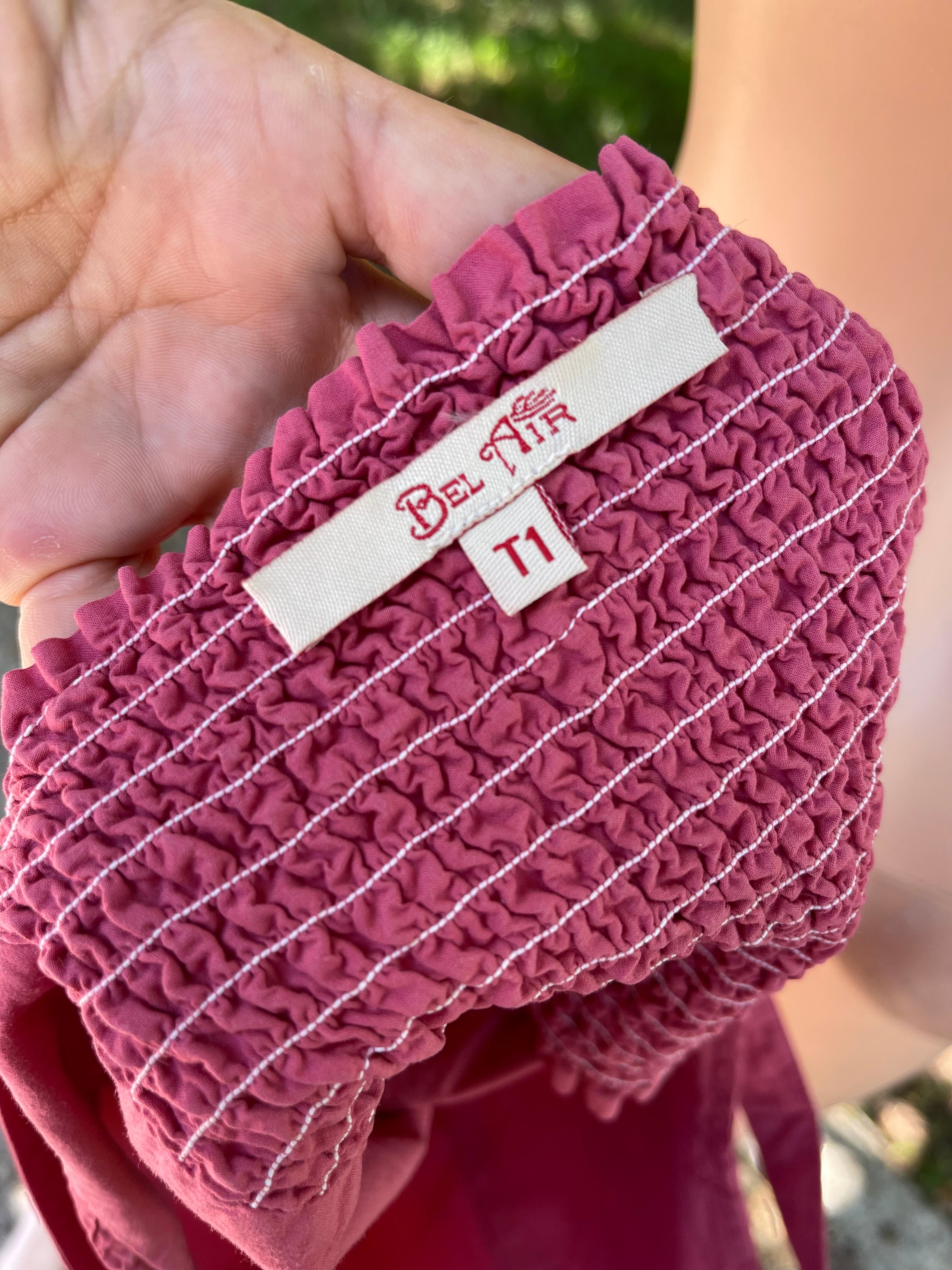 Top rose framboise à plis 36-38