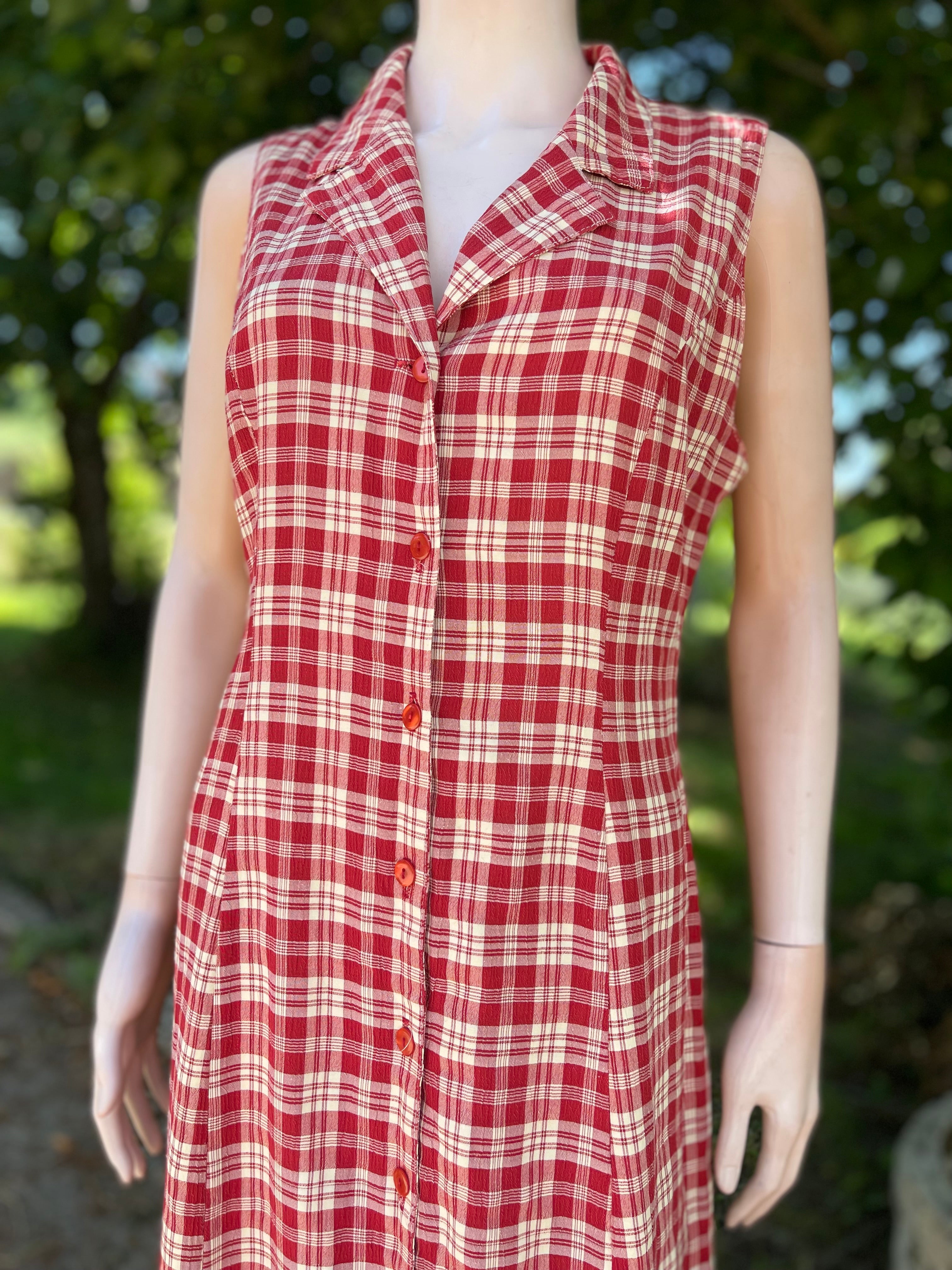 Robe longue vintage carreaux 40