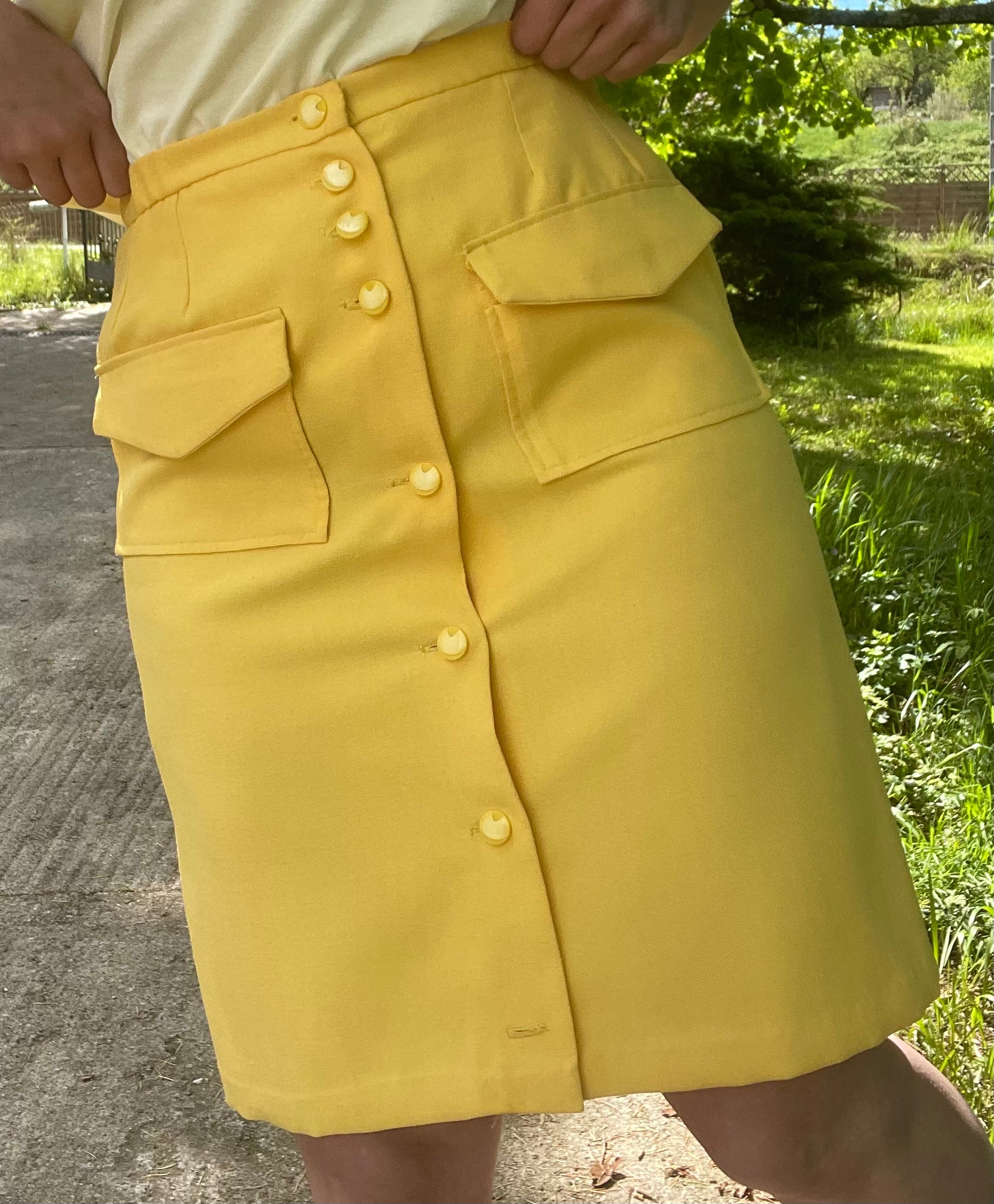 Jupe crayon vintage jaune