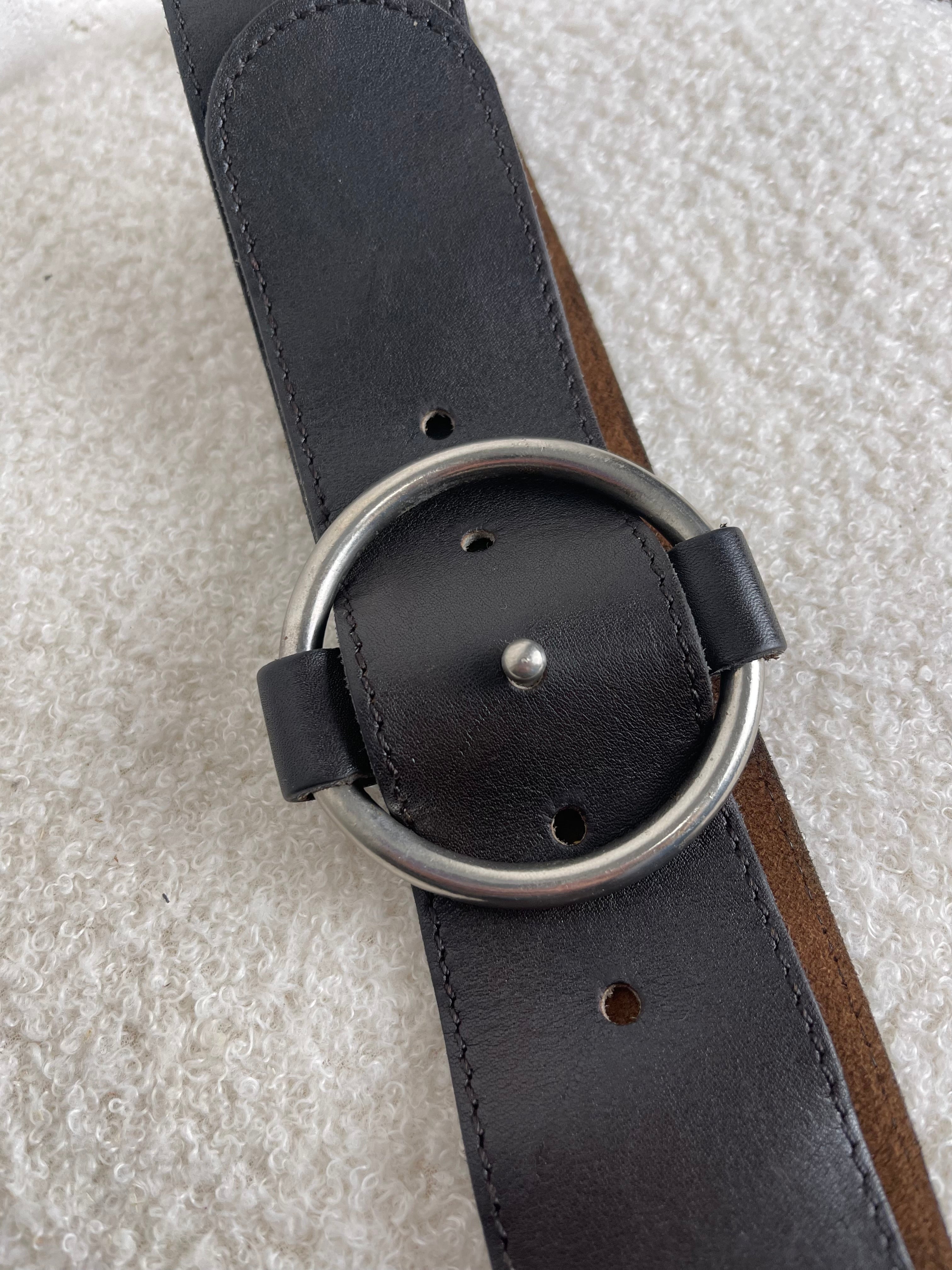 Ceinture cuir noire vintage
