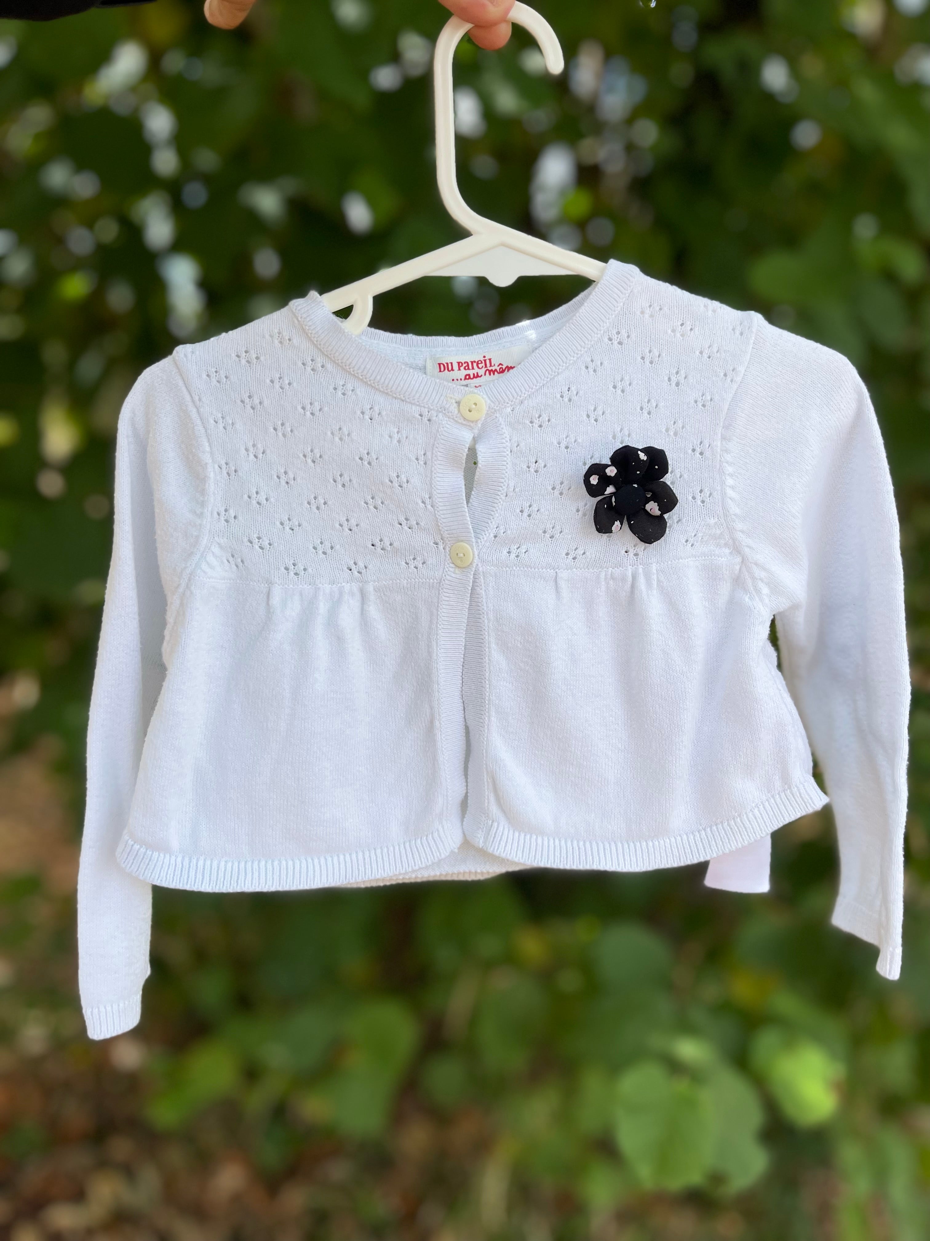 Cardigan DPAM blanc 18 mois