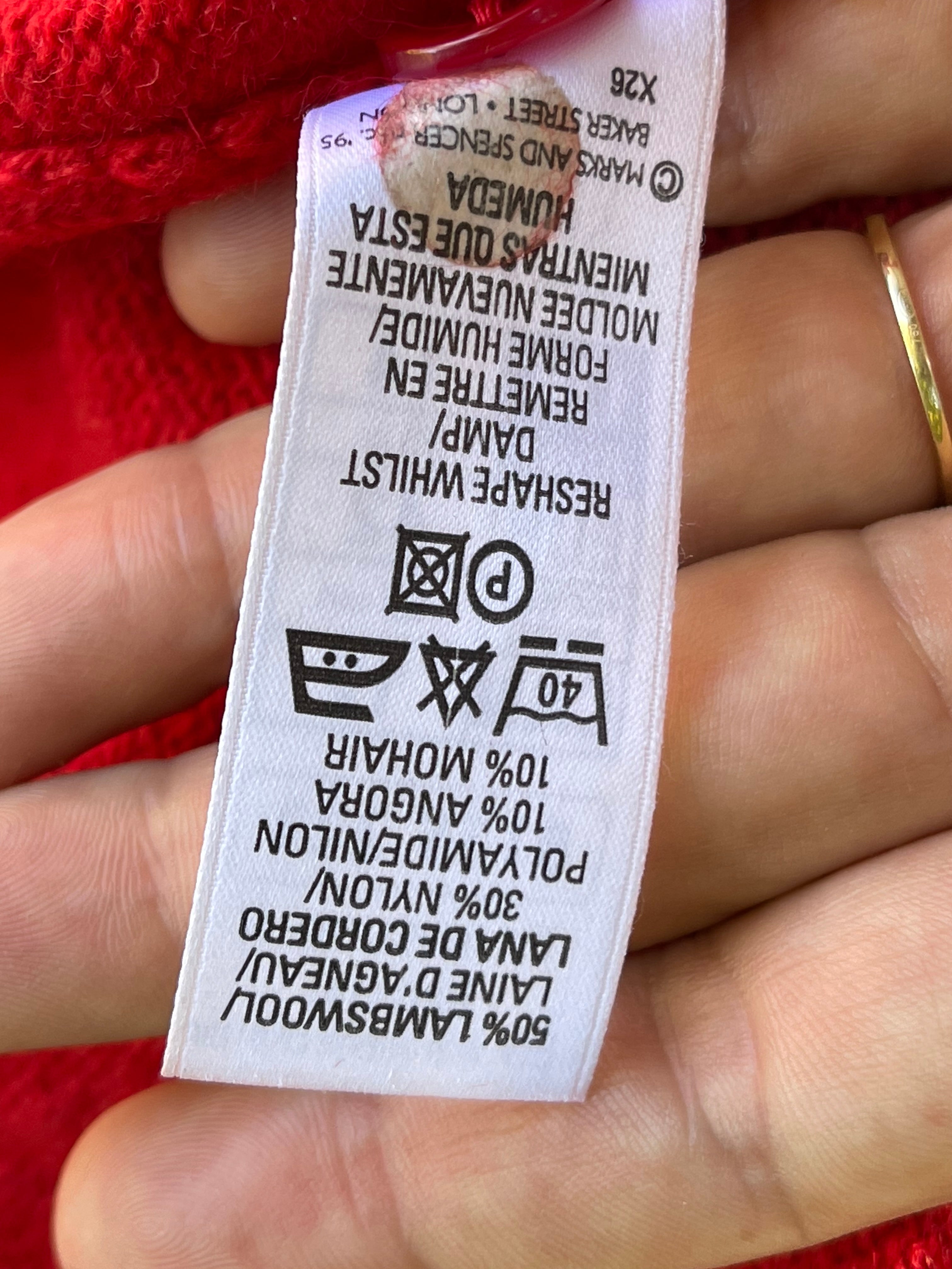 Cardigan vintage rouge Marks & Spencer 42