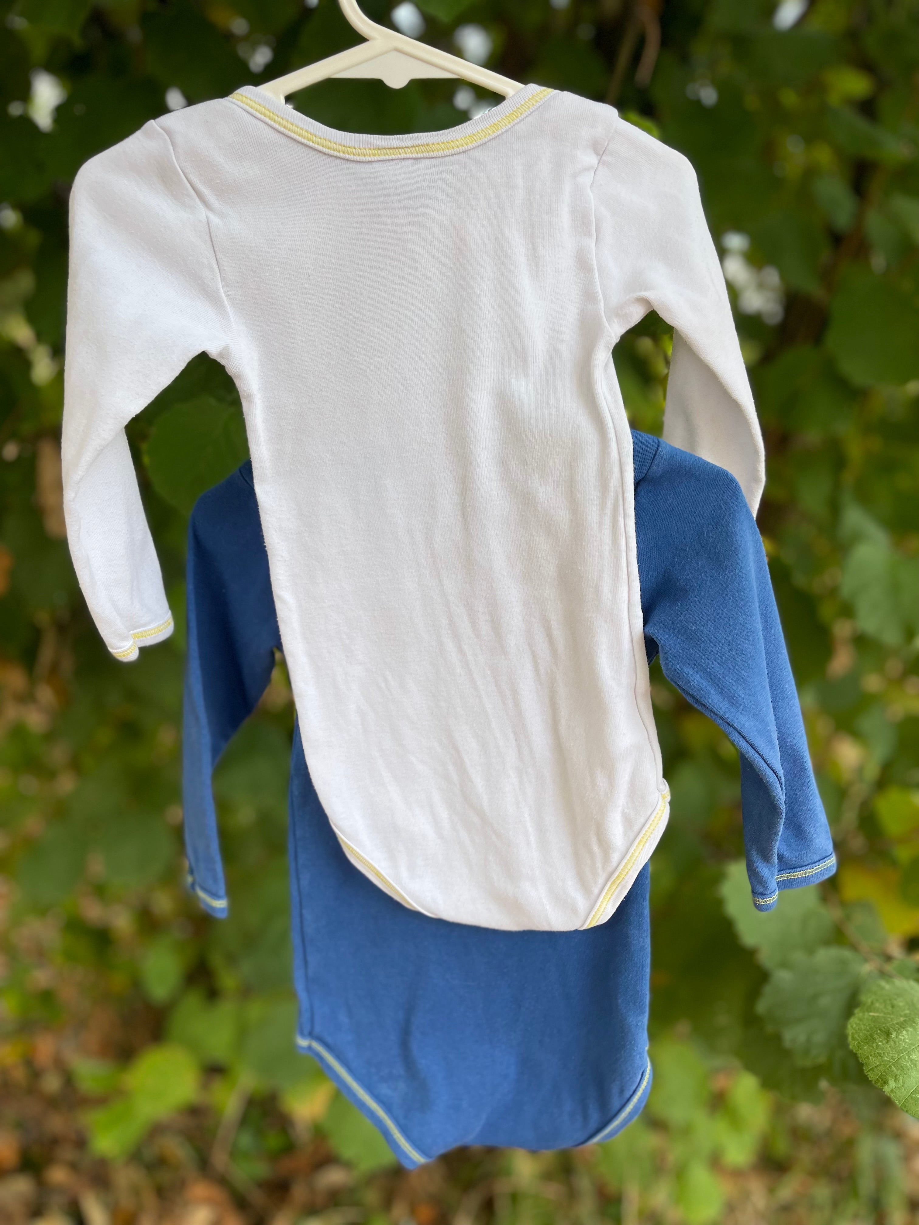 Lot de deux bodies petit bateau 18 mois coton
