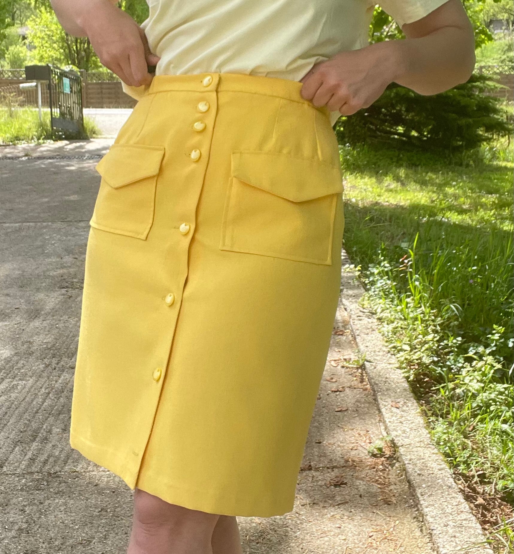 Jupe crayon vintage jaune