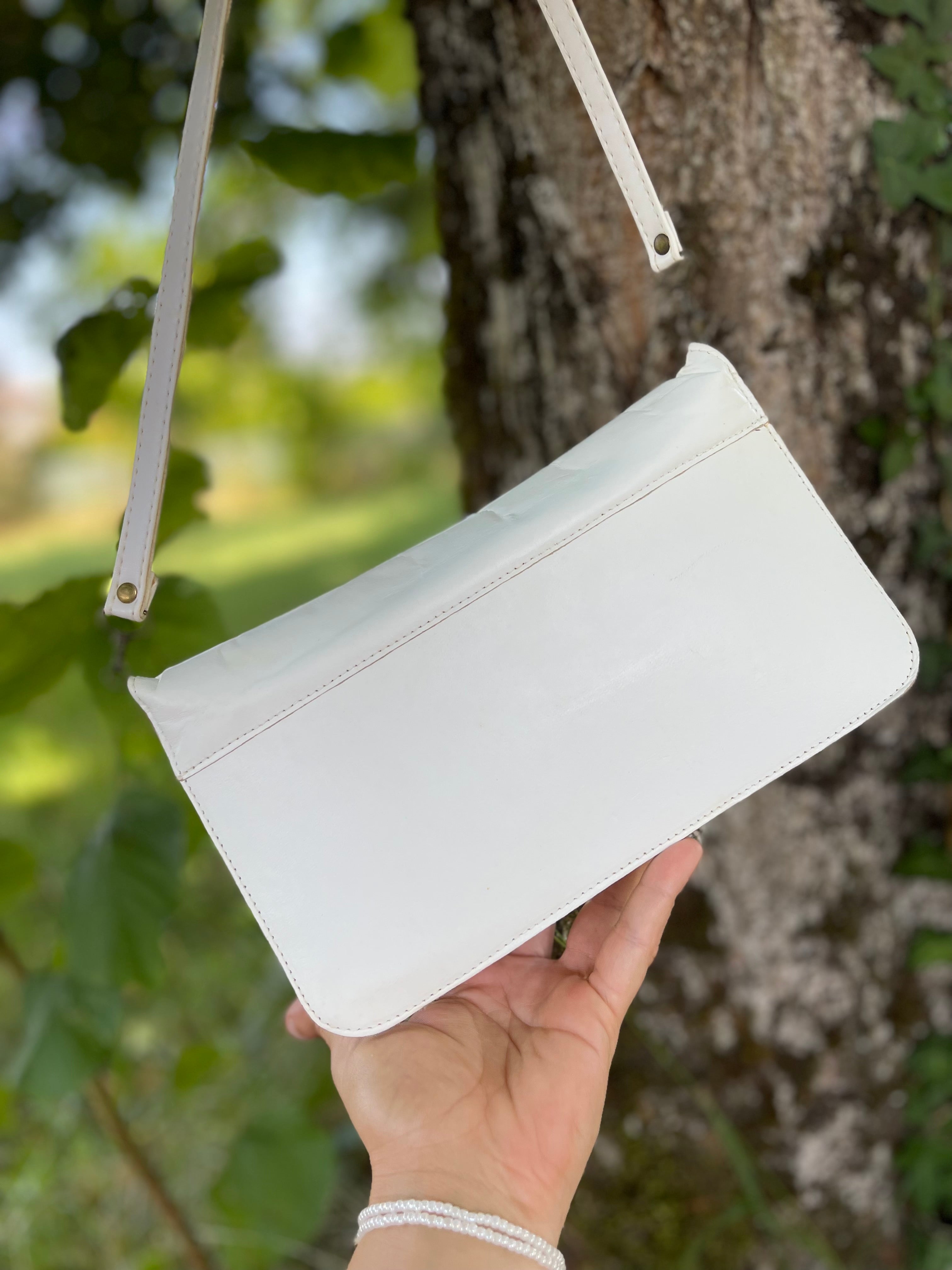 Pochette vintage blanche bandoulière
