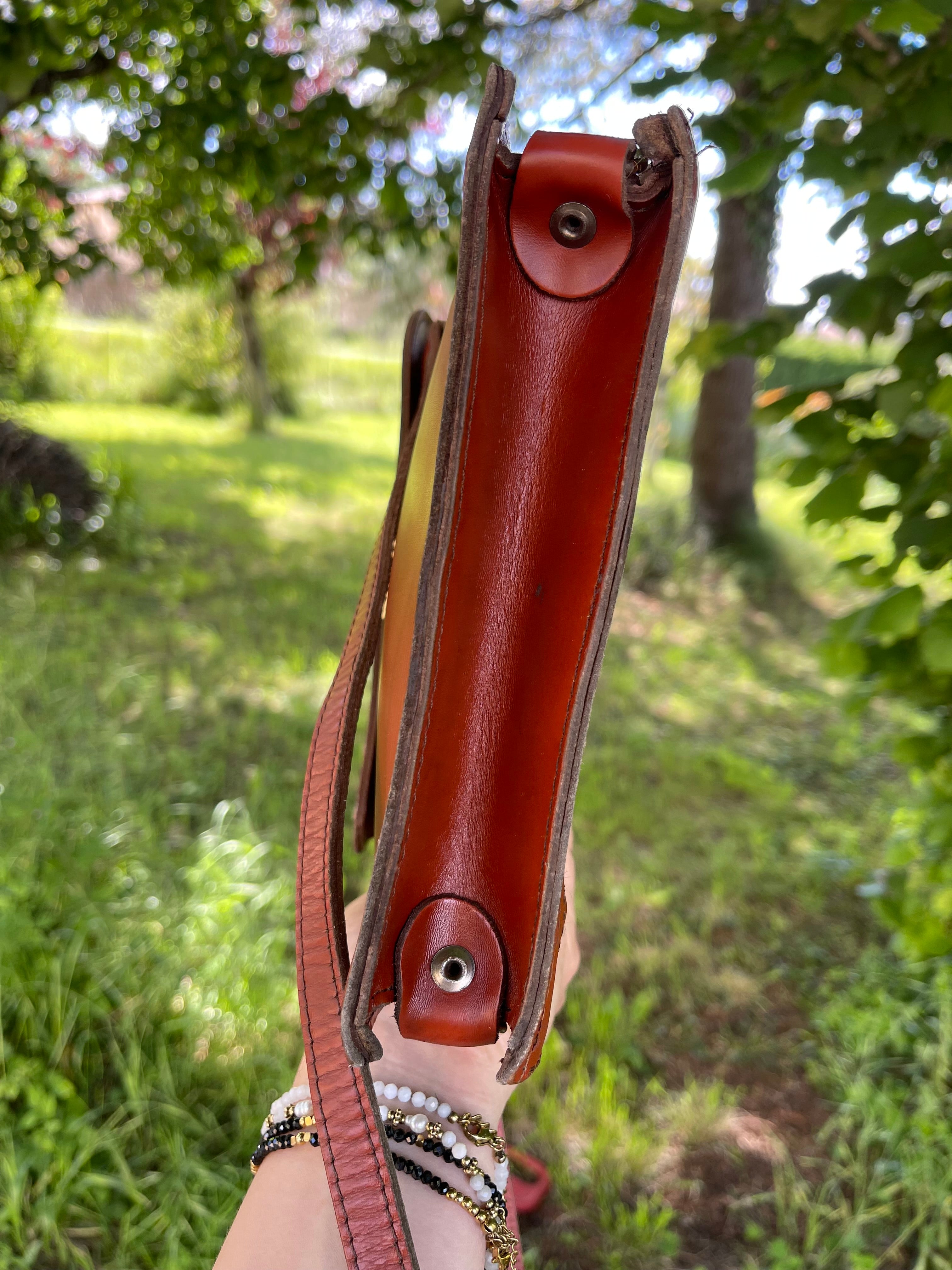Sac en cuir caramel année 70/80