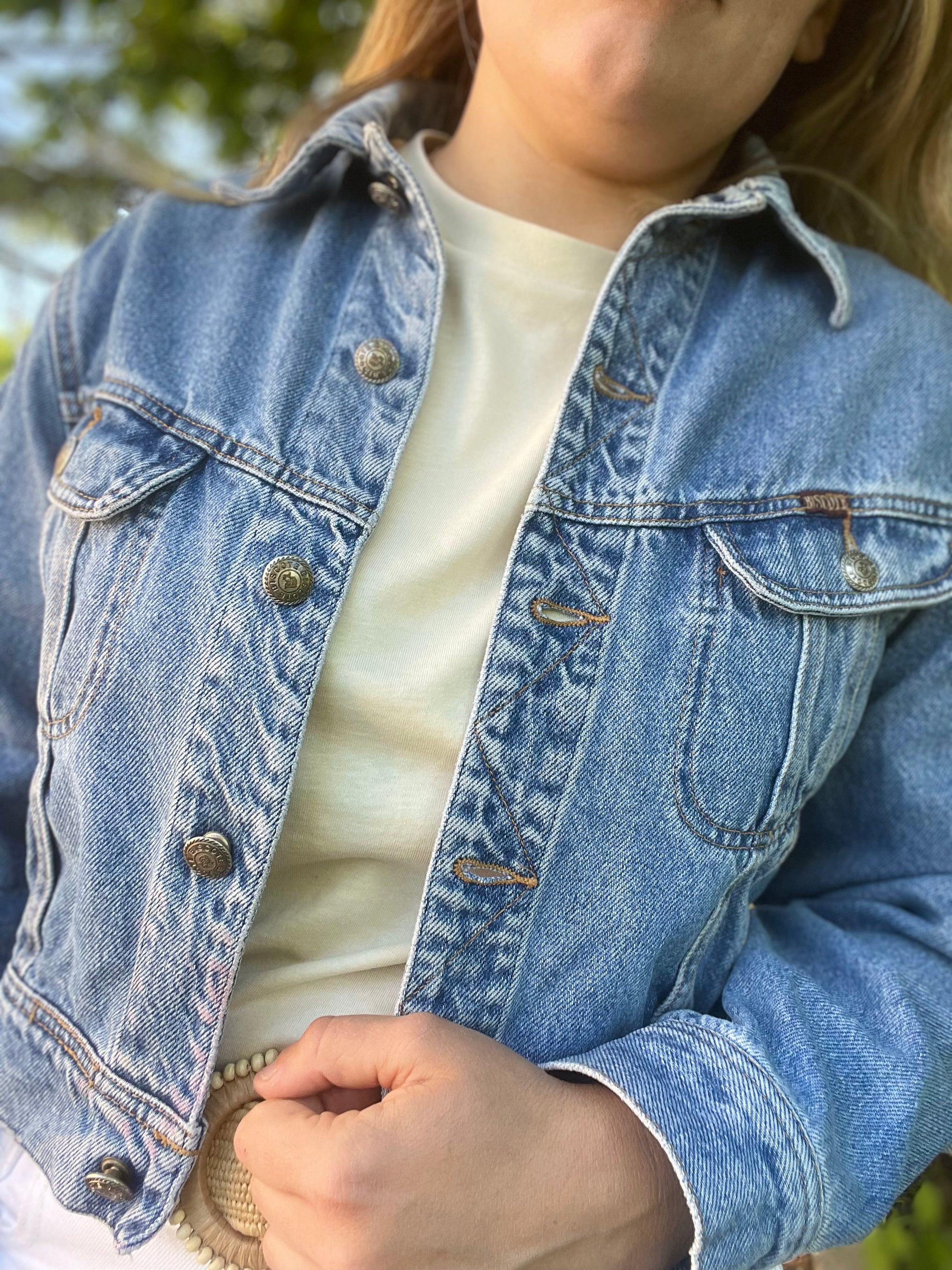 Veste en jean vintage coupe courte 36-38