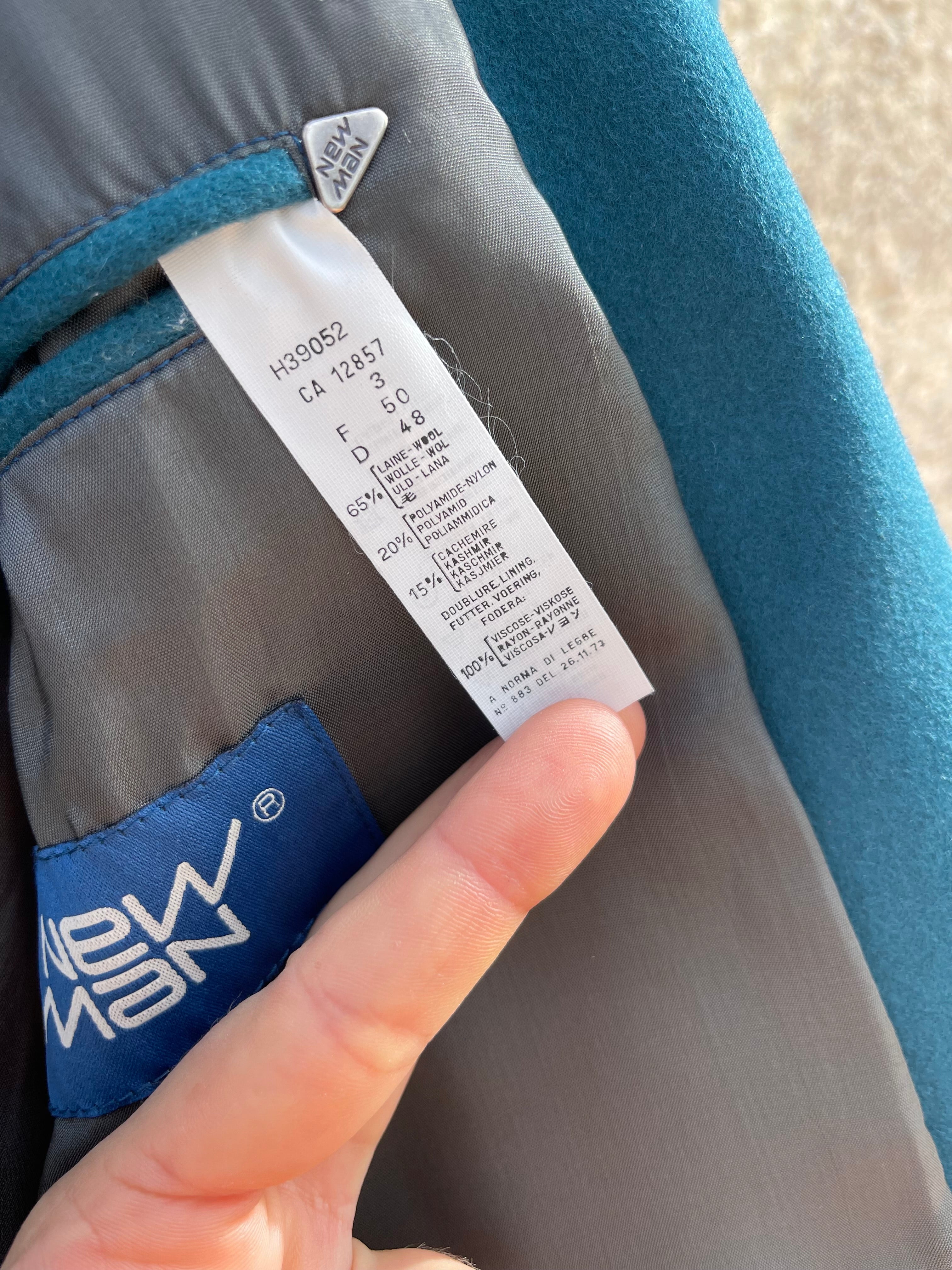 Blazer vintage bleu pétrole – laine & cachemire