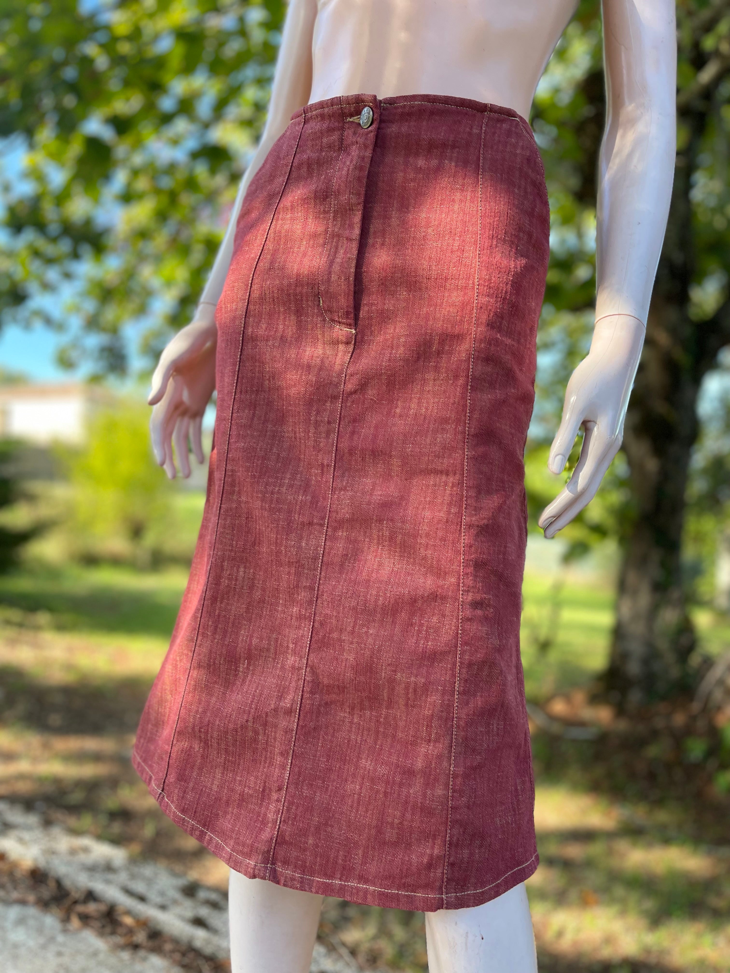 Jupe vintage bordeaux 36/38