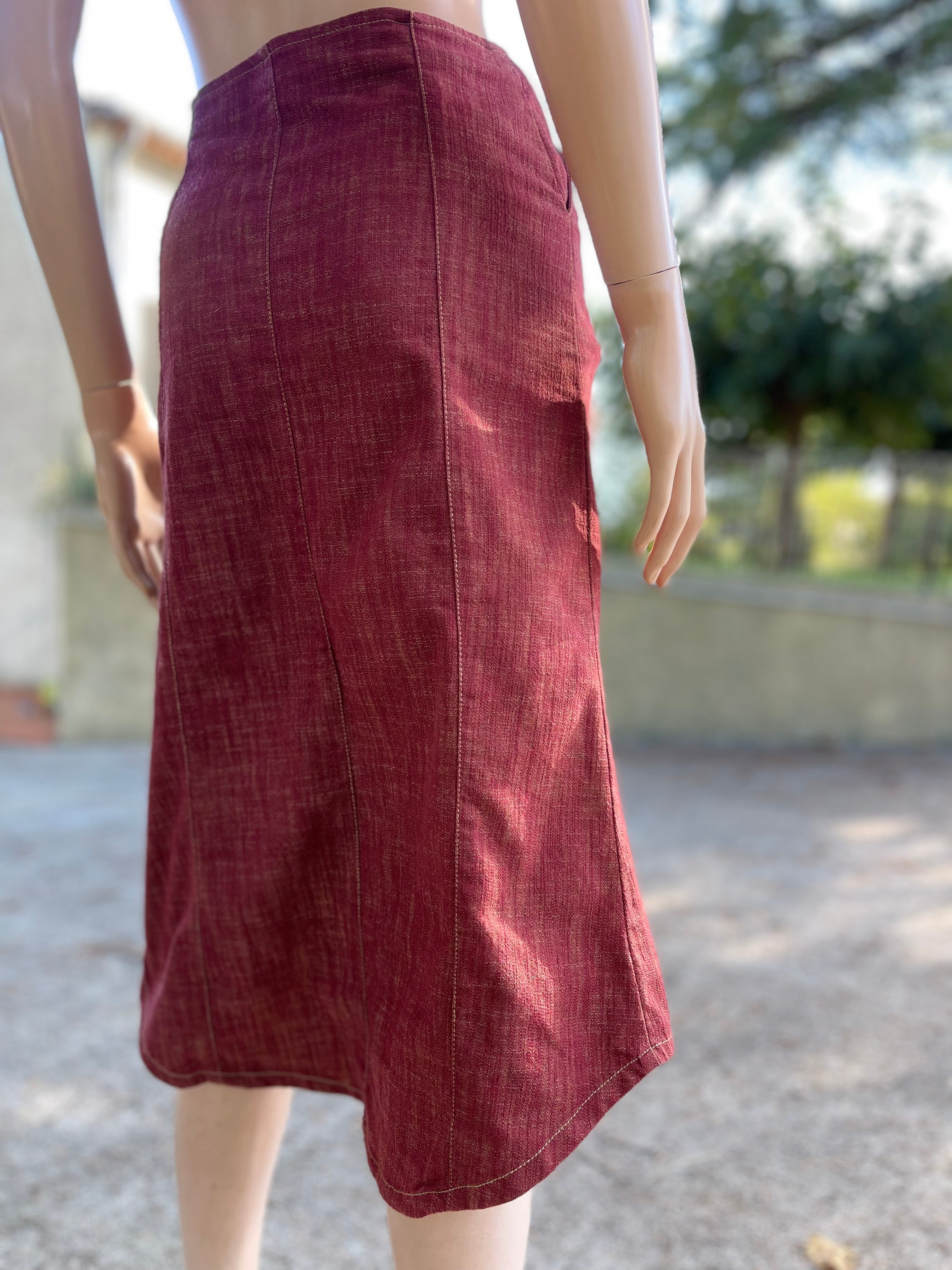 Jupe vintage bordeaux 36/38