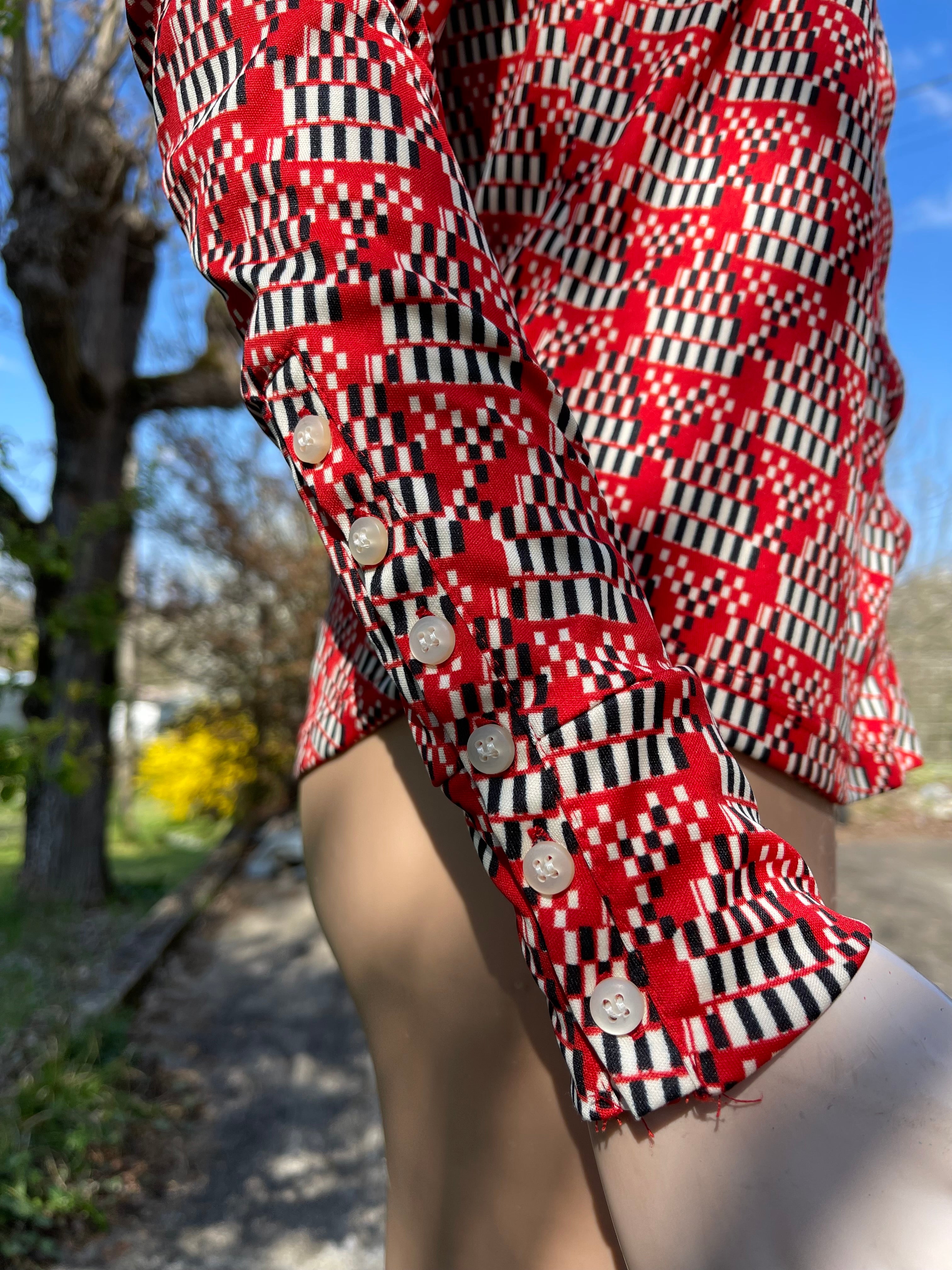 Chemise vintage cintrée motif graphique – 34/36