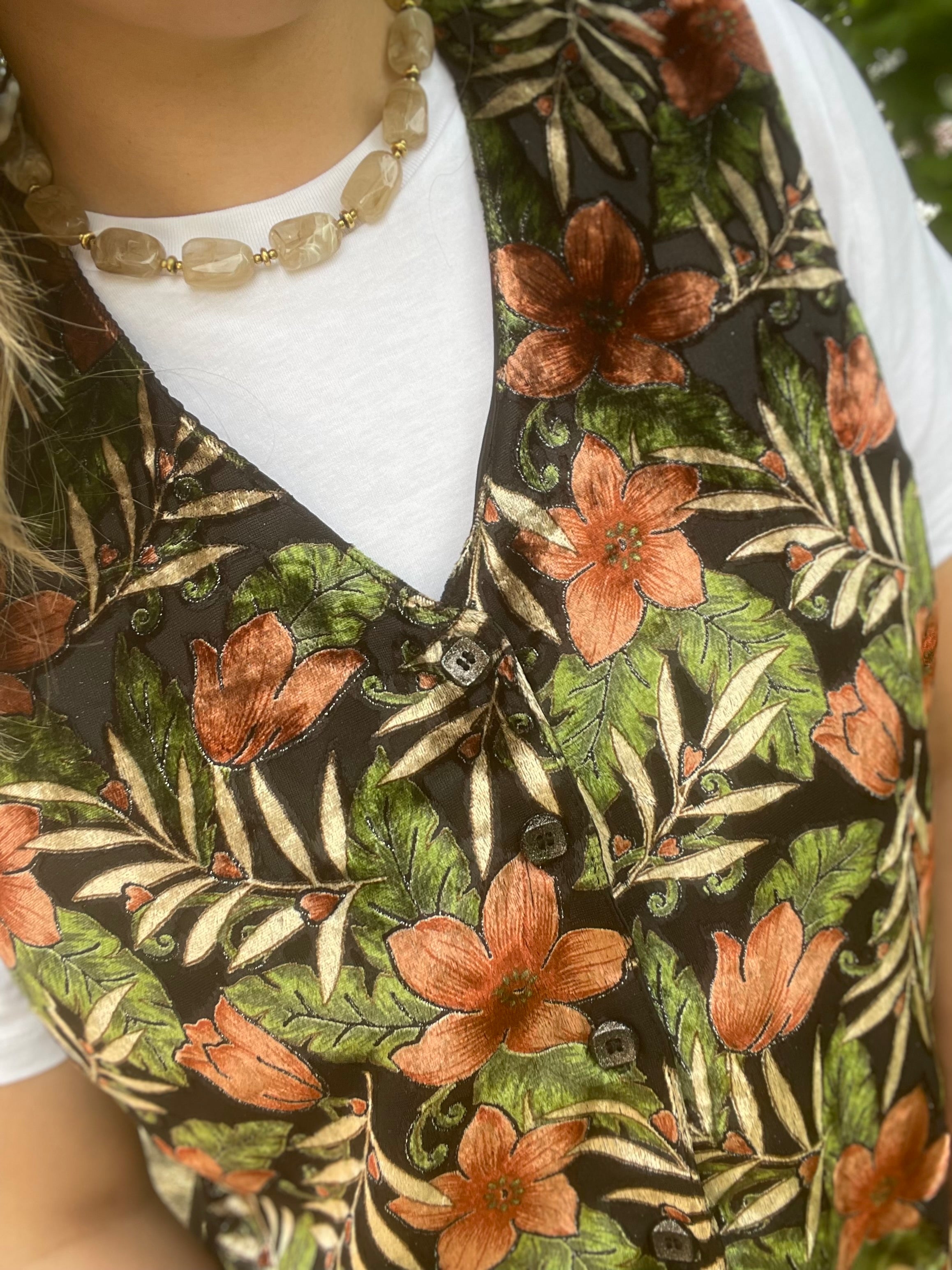 Gilet vintage fleuri 42